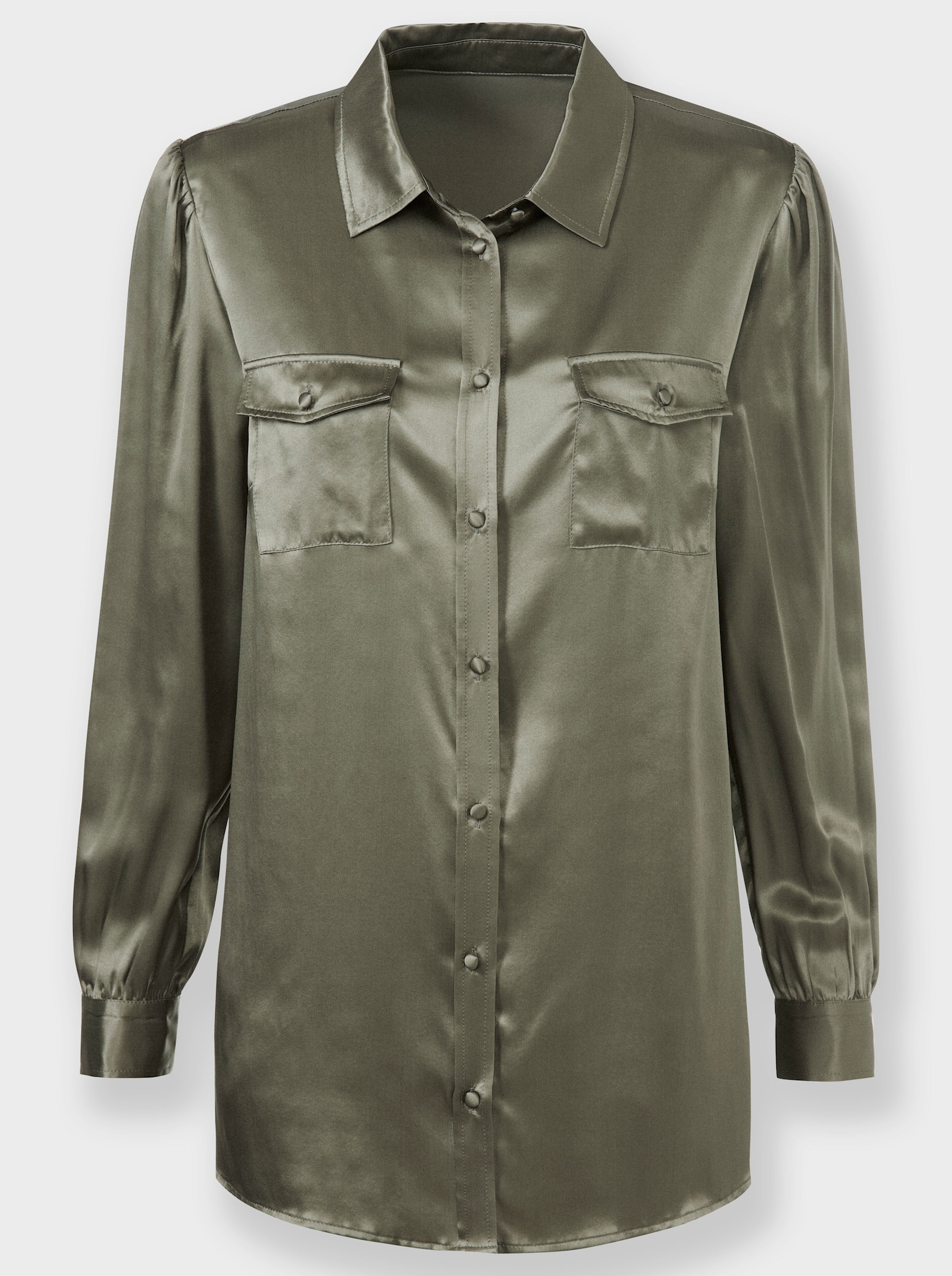 heine Hemdbluse mit Seiden-Anteil - khaki