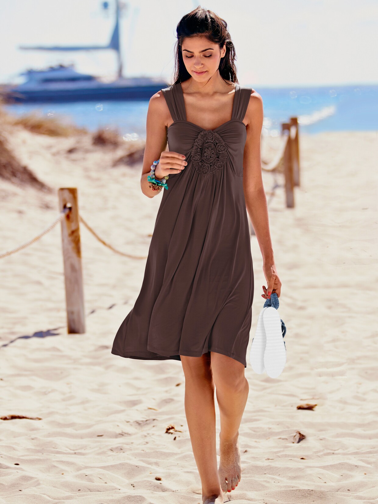 heine Shirtkleid - schokobraun