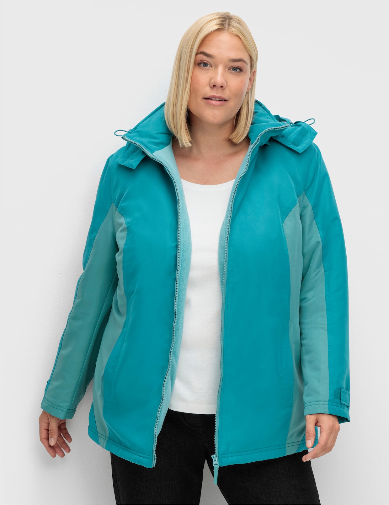 Funktionsjacke mit Fleece-Futter - petrol-wintertürkis