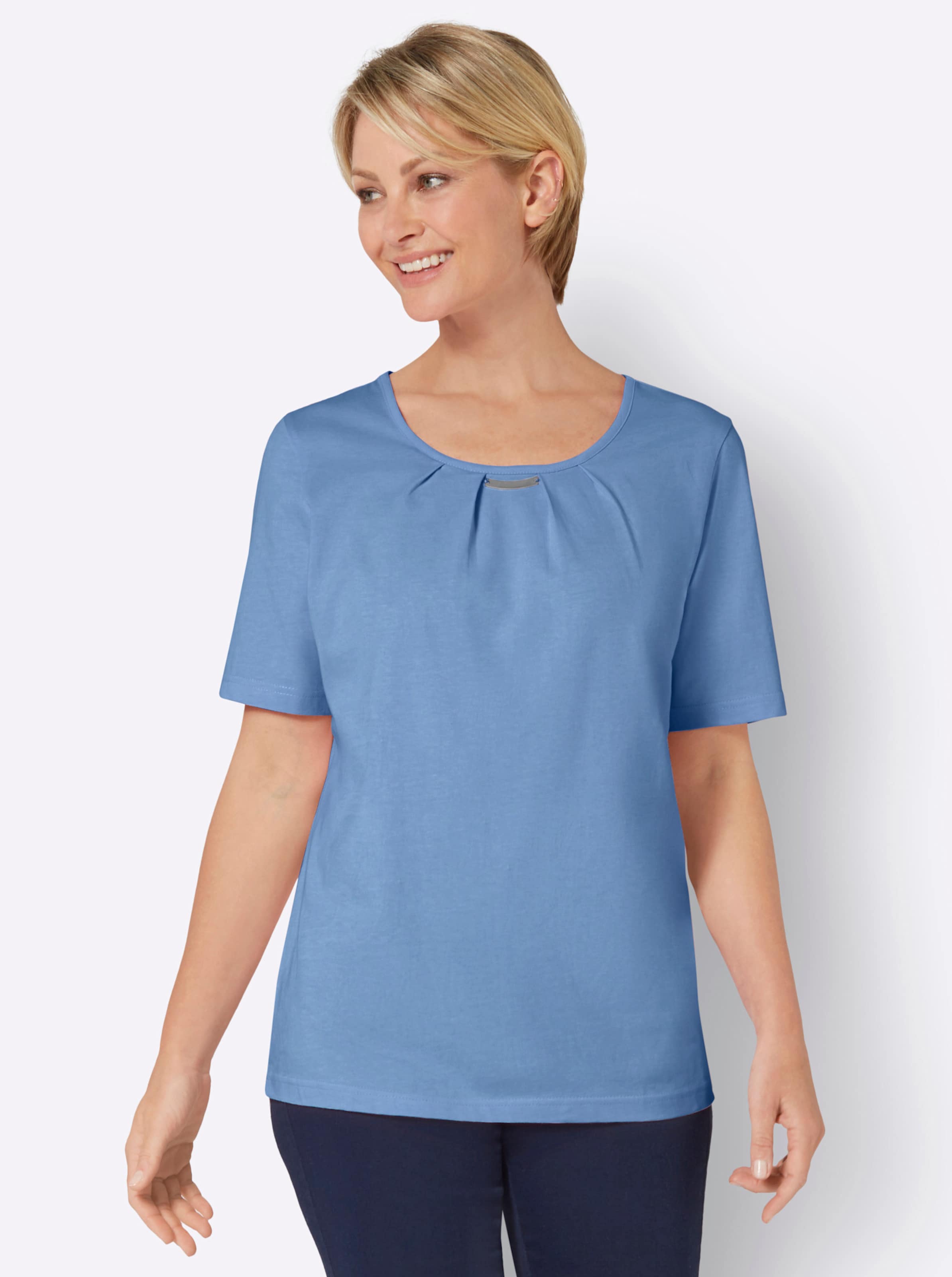 Witt Damen Kurzarm-Shirt, himmelblau
