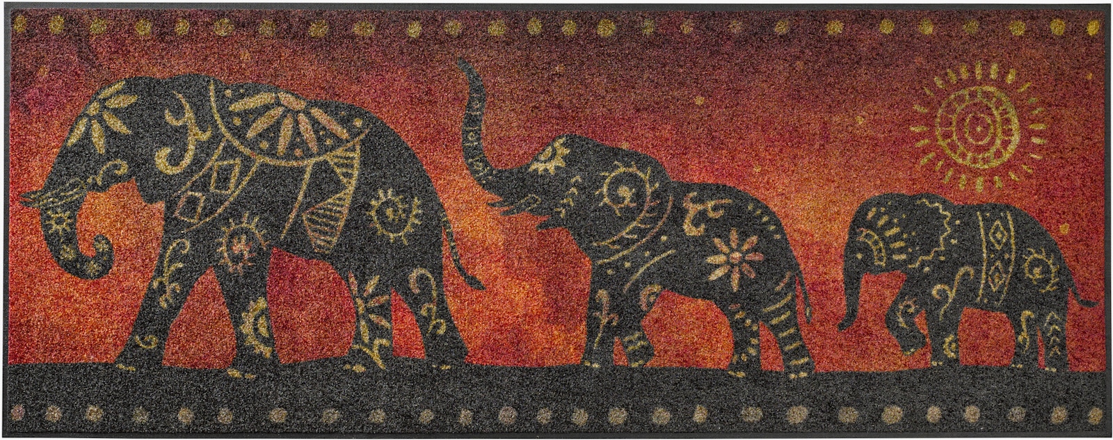 wash+dry by Kleen-Tex Voetmat - oranje/bruin