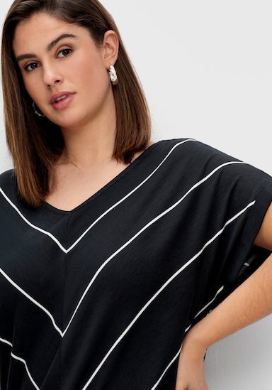 sheego Streifenshirt - schwarz-weiß