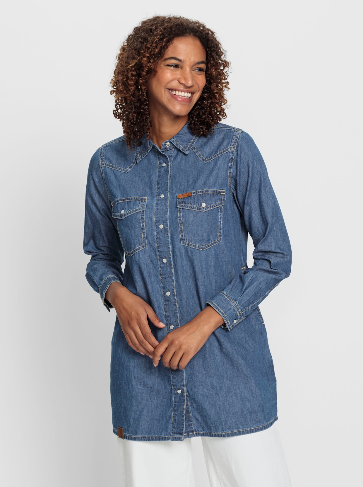 Jeansblouse - blue-bleached