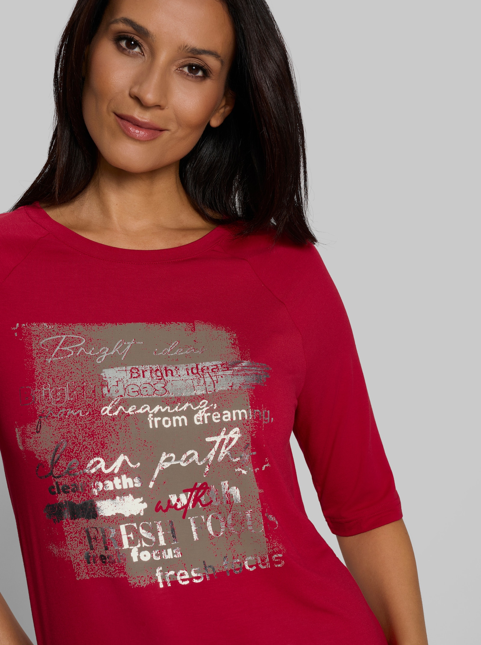 heine Kurzarmshirt mit Tunnelzug und Bindeband - rot