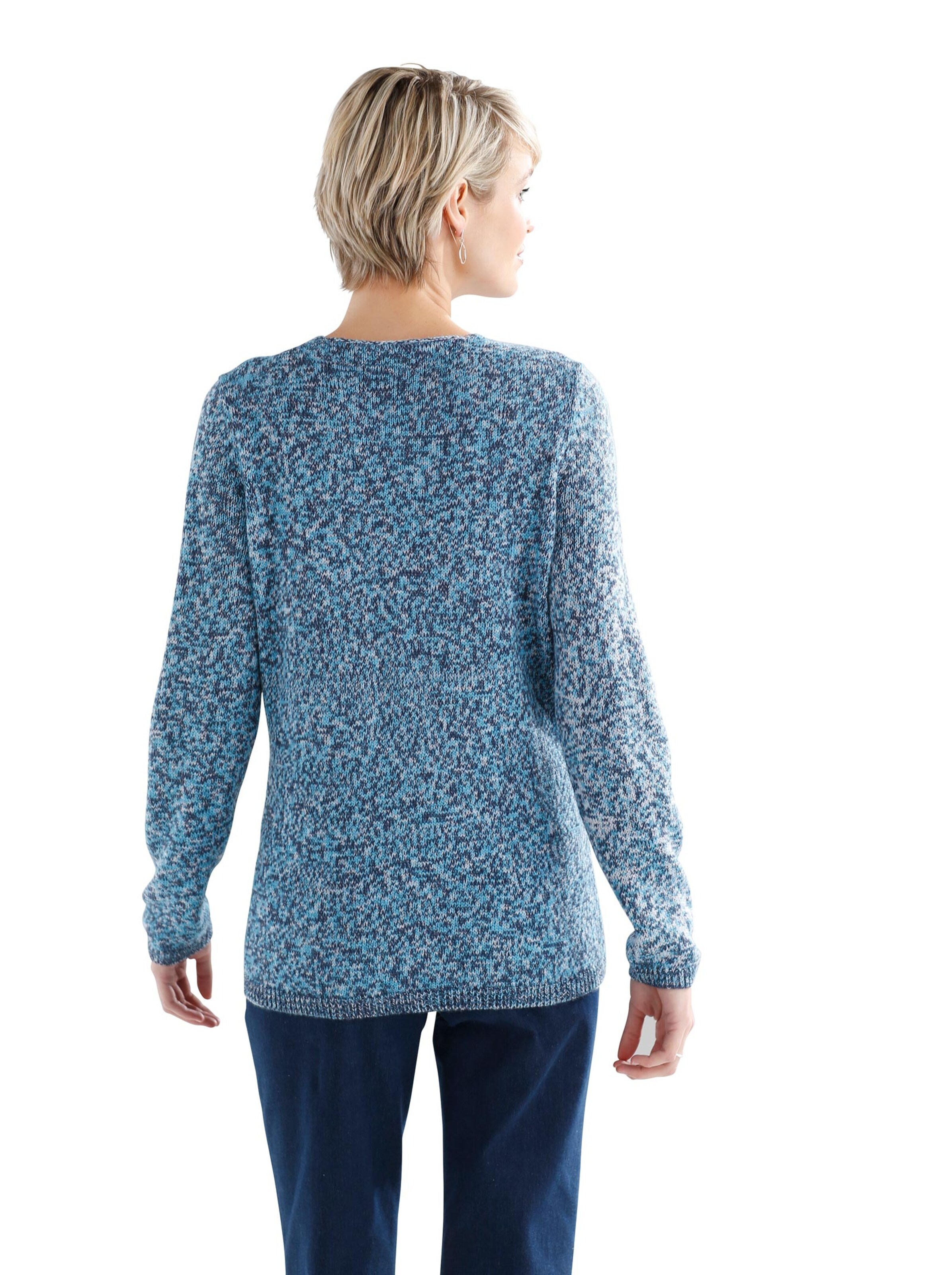 Pullover - marine-meliert