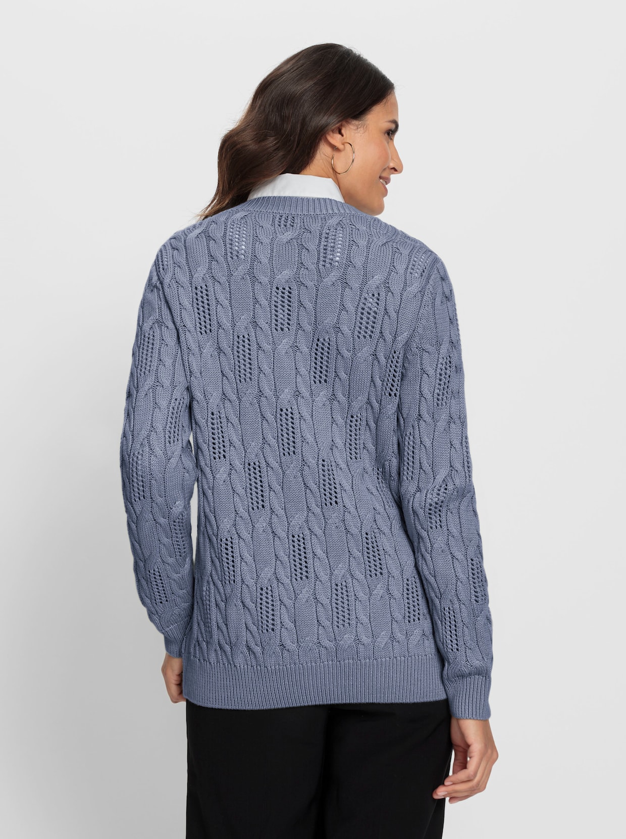 Strickjacke - taubenblau