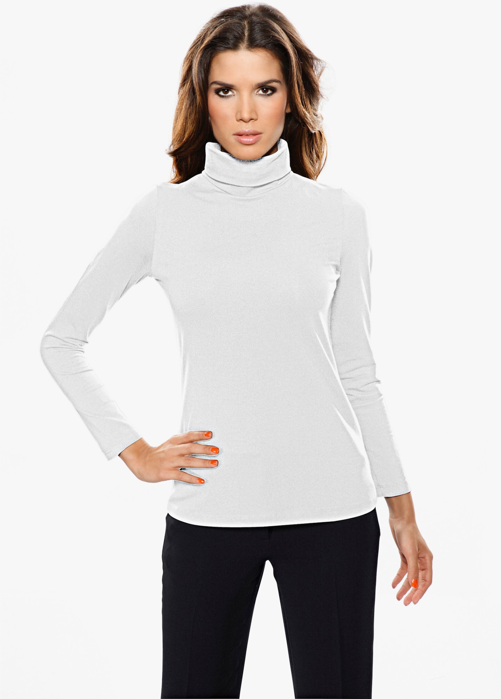 heine Rollkragenshirt in figurbetonter Form - weiß