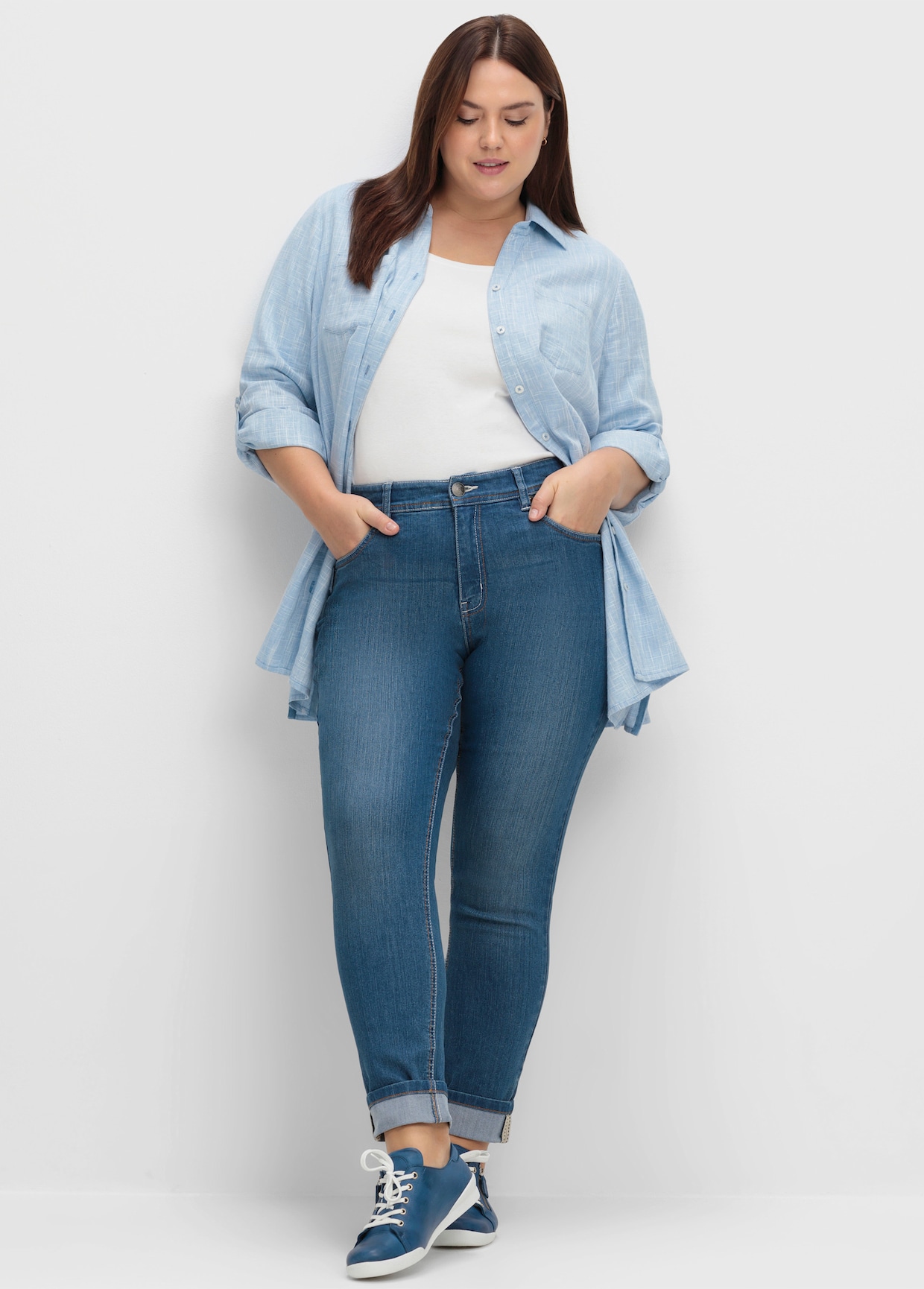 sheego Overhemdblouse - blauw