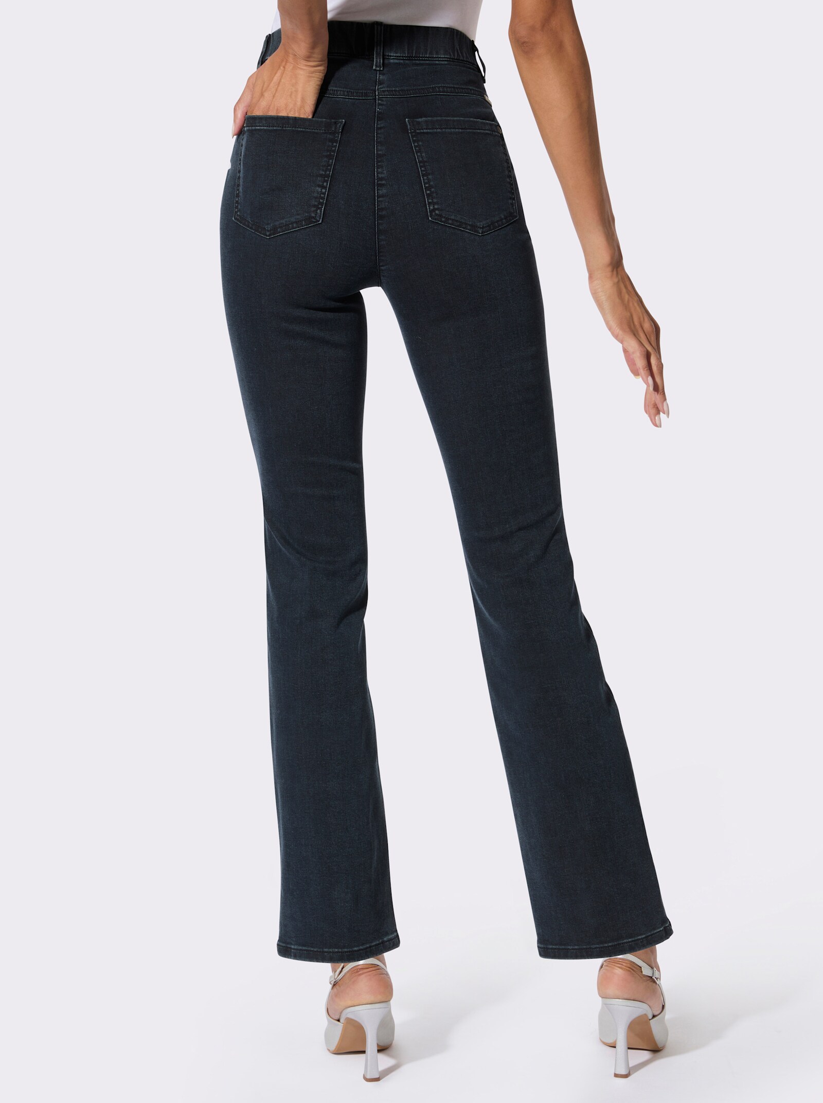 Stretch-Jeans im Bootcut-Style - darkblue-stone-washed