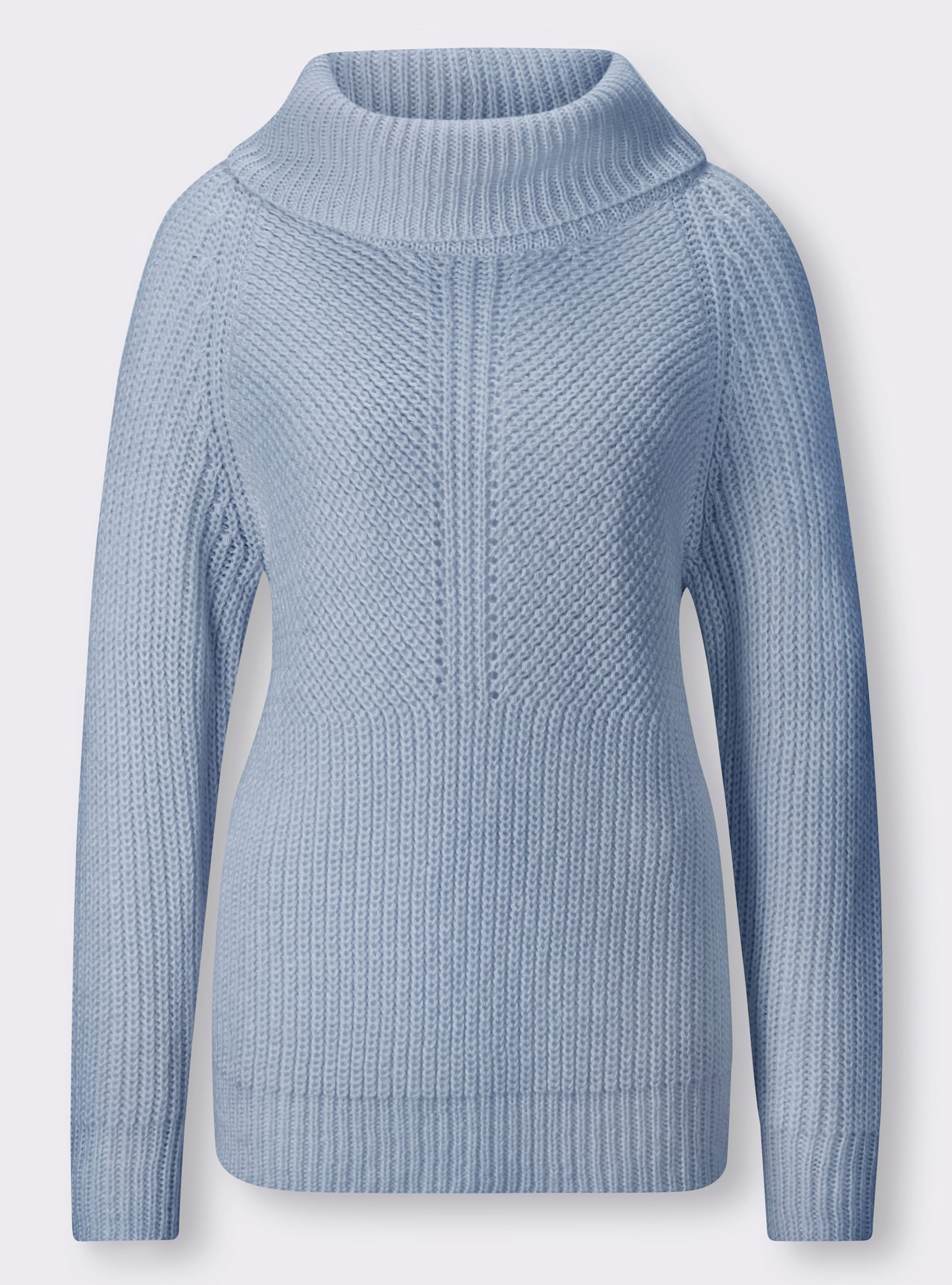 heine Rollkragenpullover mit aufwendigem Strickmuster - bleu