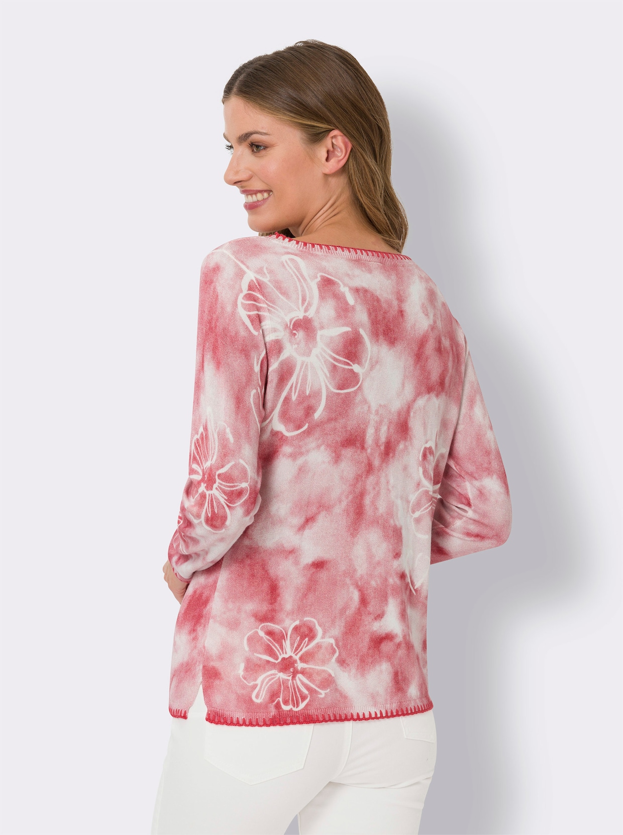 heine Druck-Pullover - flamingo-hellrosé-bedruckt