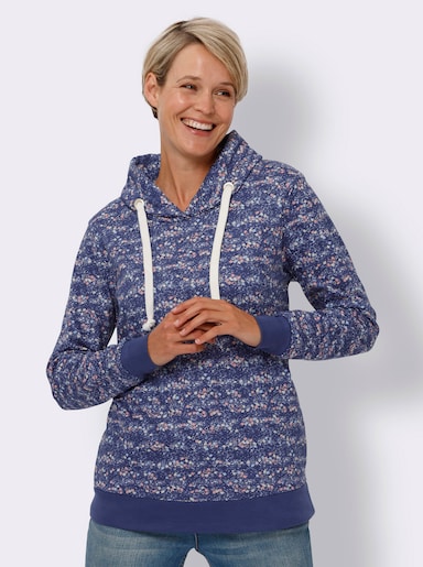 Sweatshirt - marine-hellgrau-bedruckt