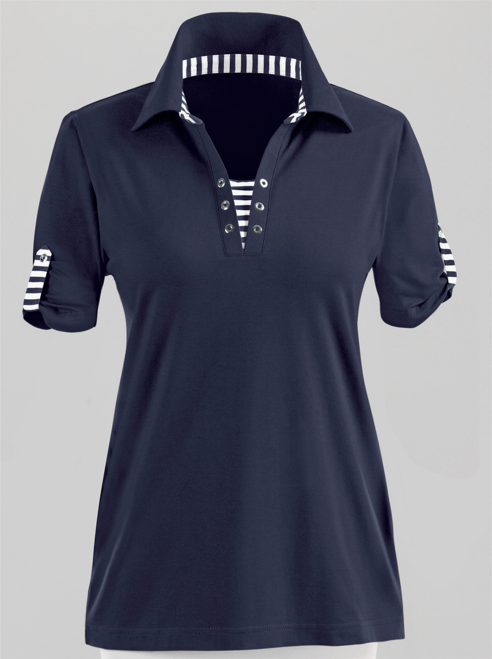 Kurzarmshirt figurnahe Form - marine