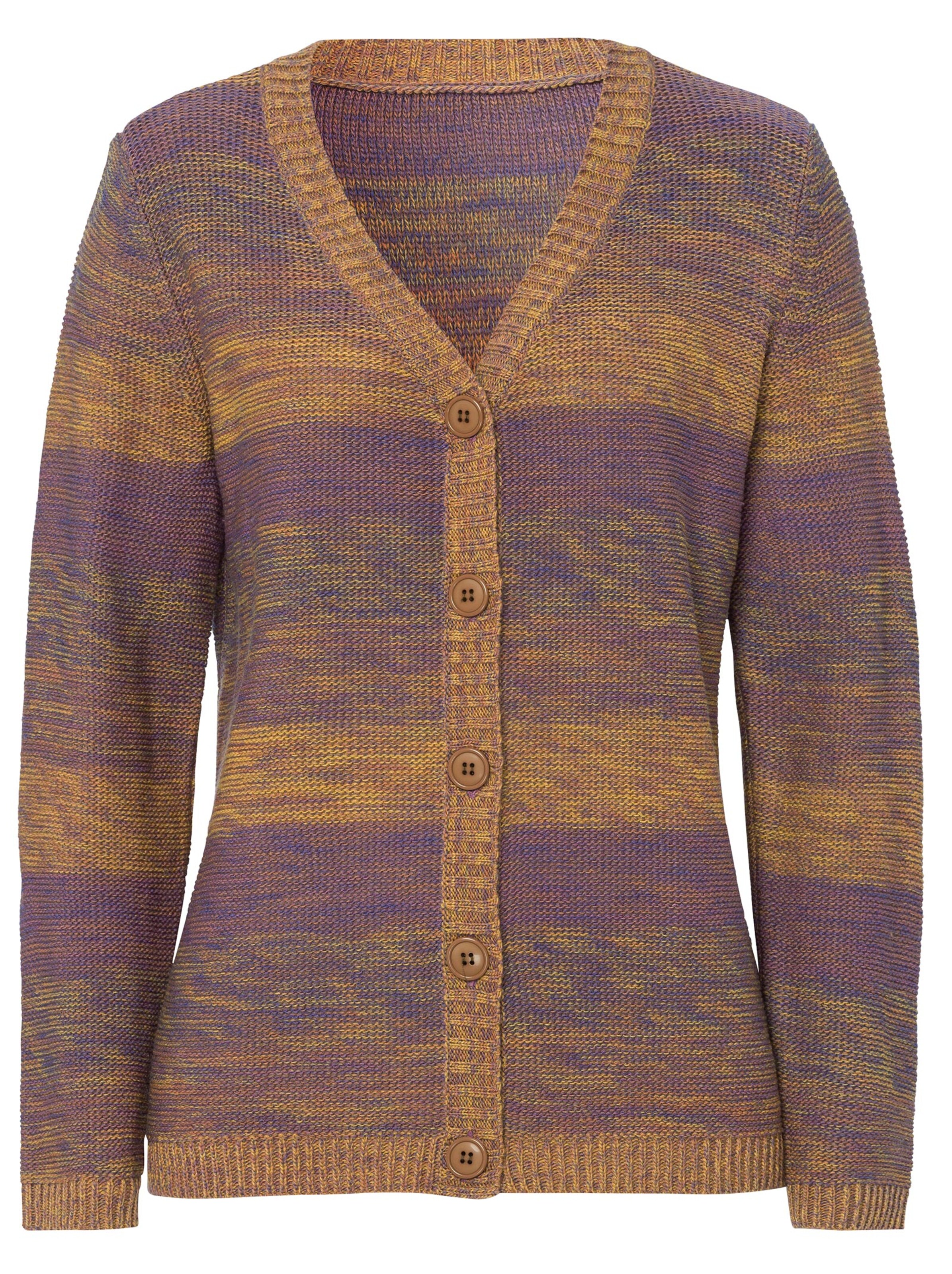 Strickjacke - lila-gestreift