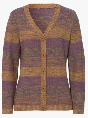 Strickjacke - lila-gestreift