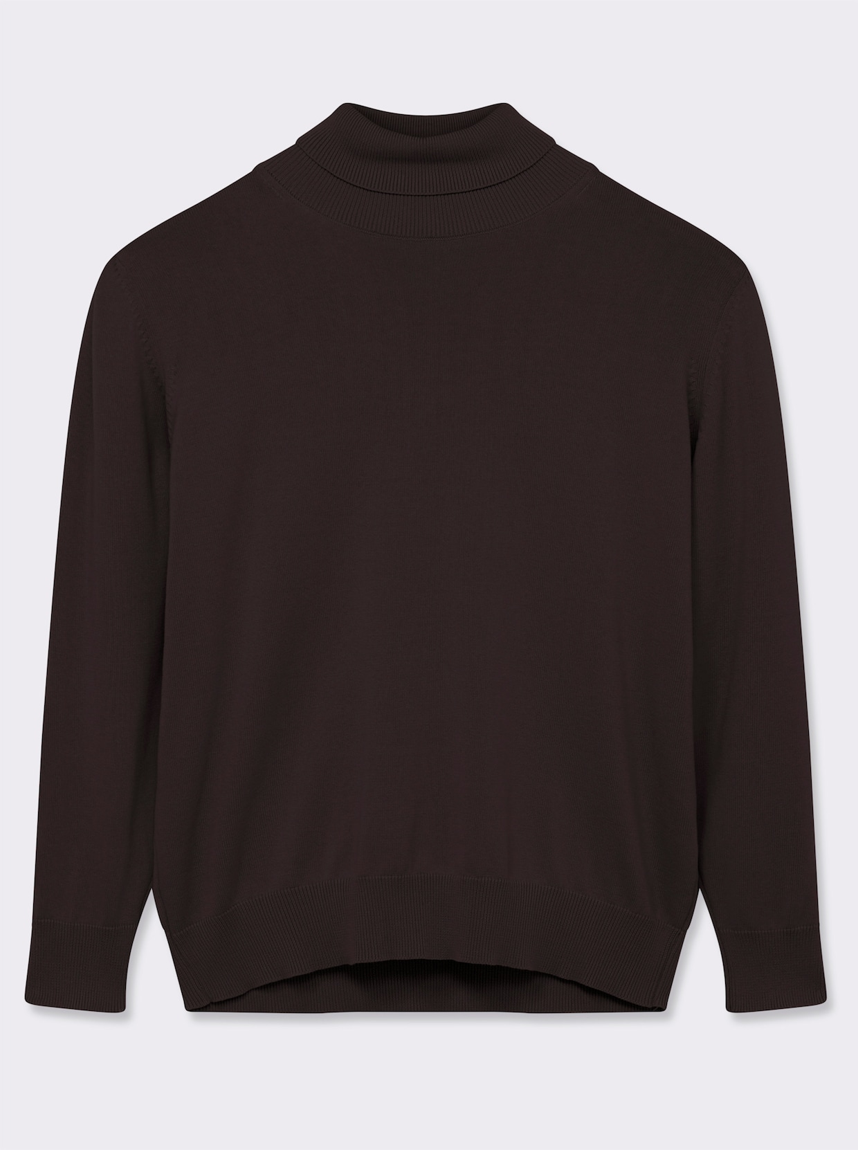 Rollkragenpullover aus reiner Baumwolle - braun