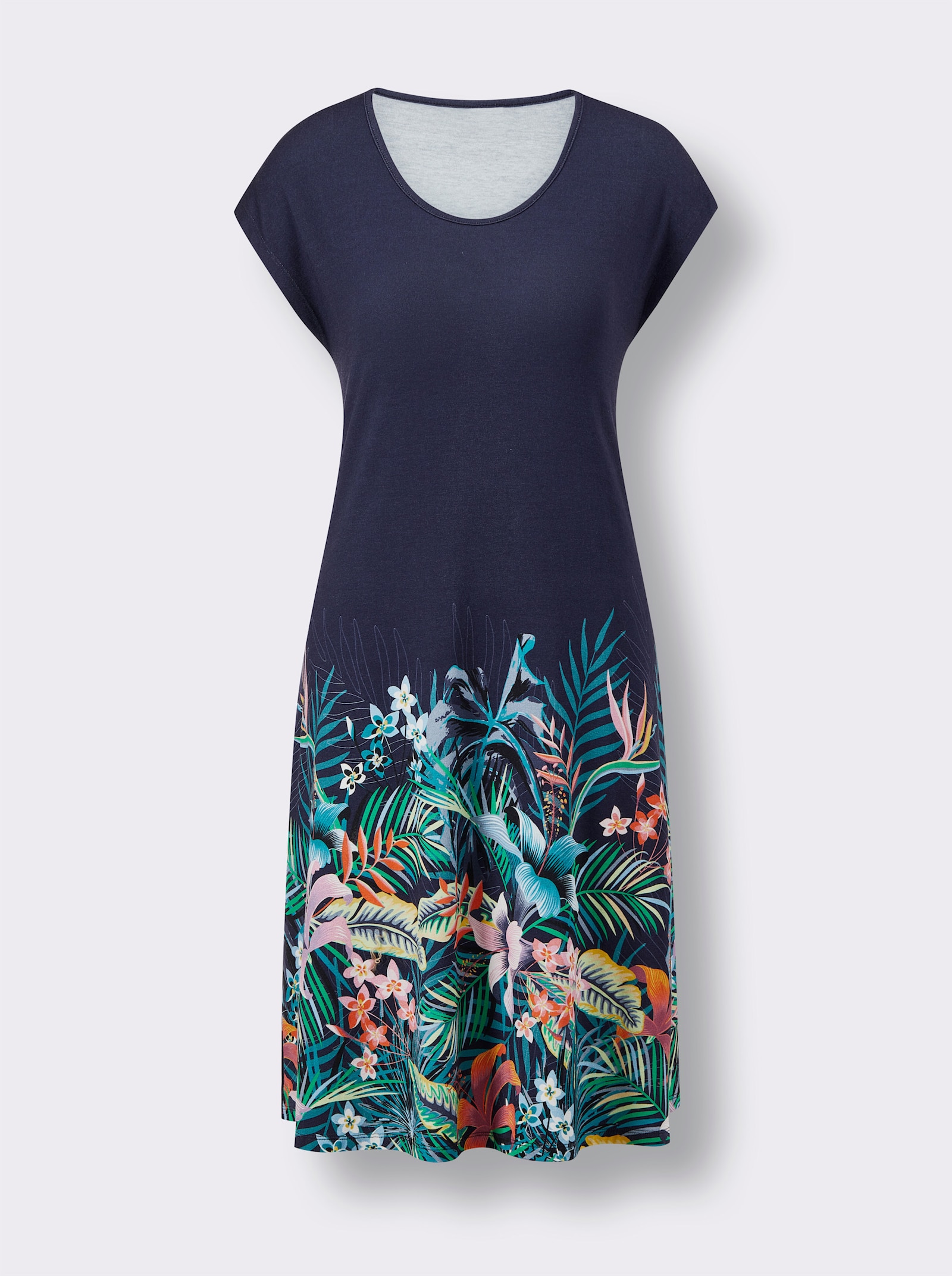 feel good Sommerkleid in A-Linie - marine-orange-bedruckt