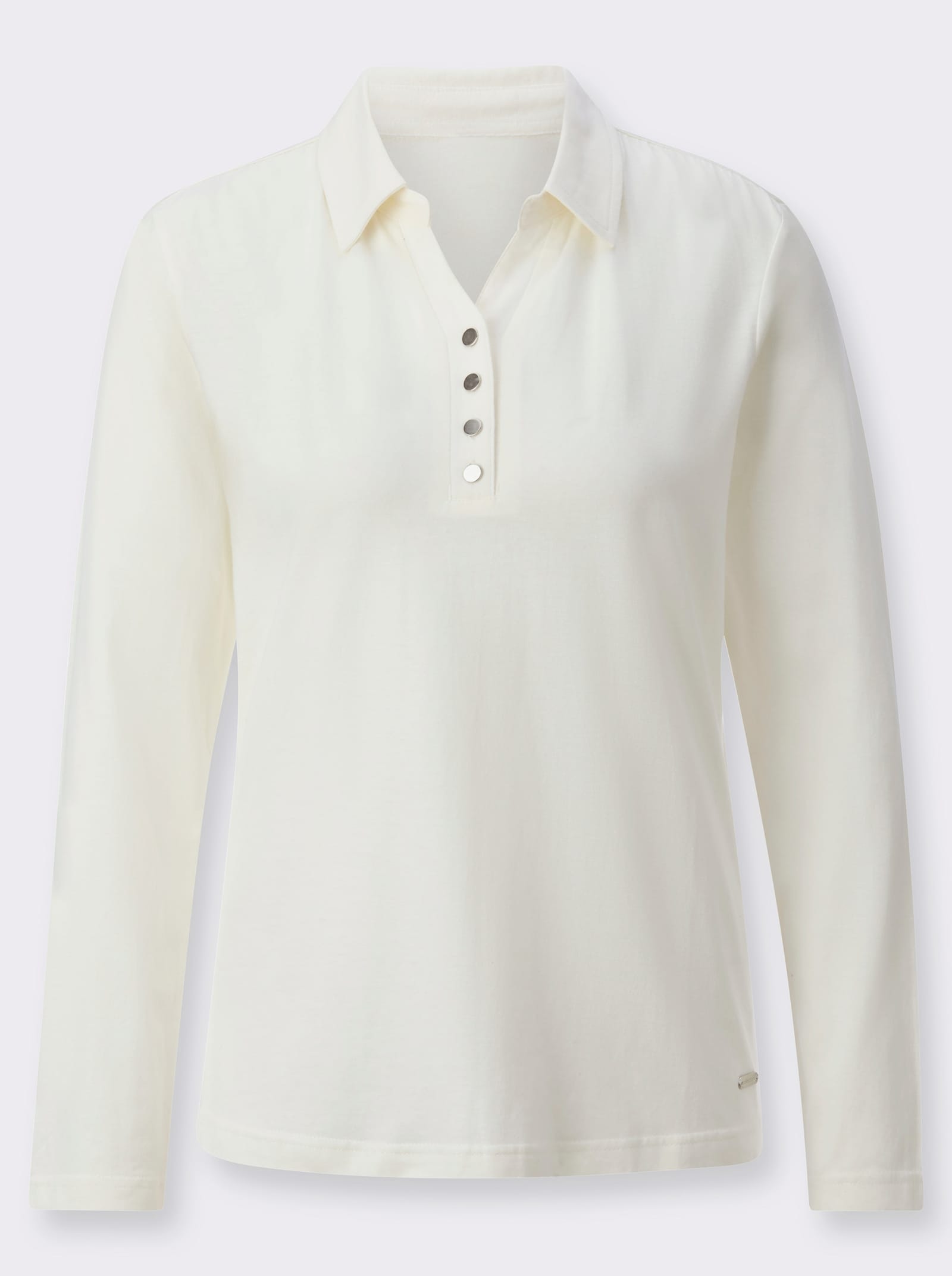 Langarmshirt mit Faltenpartien - ecru