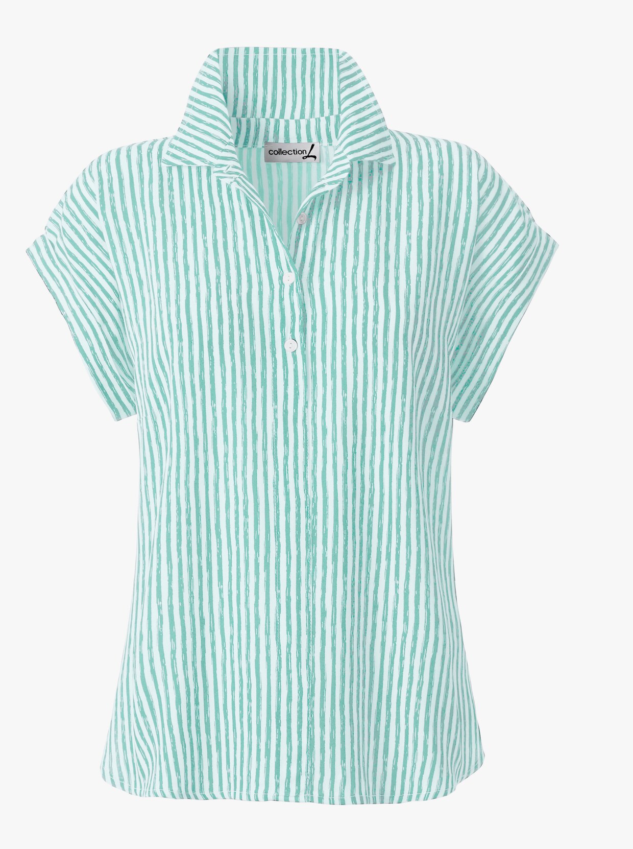 Schlupfbluse - mint-gestreift