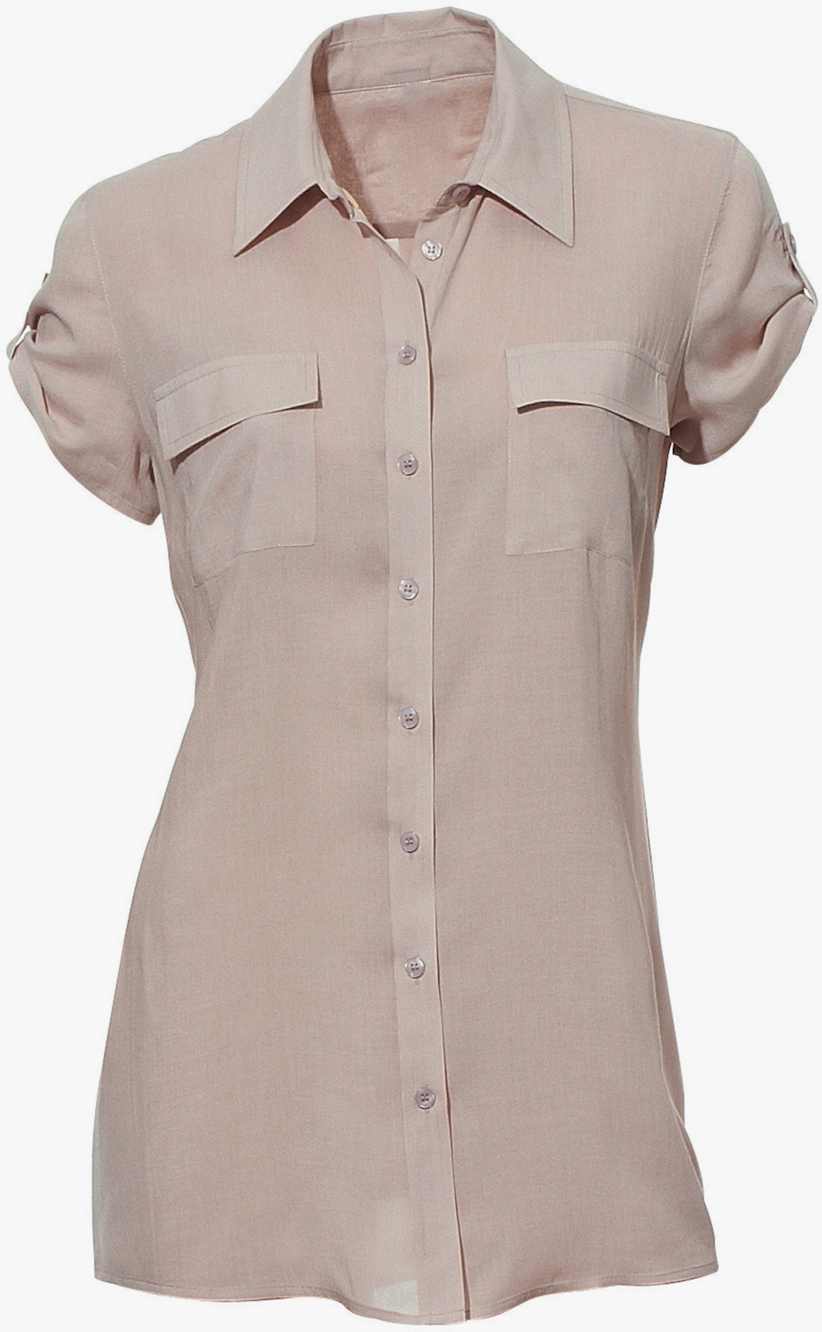 heine Kurzarm-Bluse im Viskose-Mix - sand