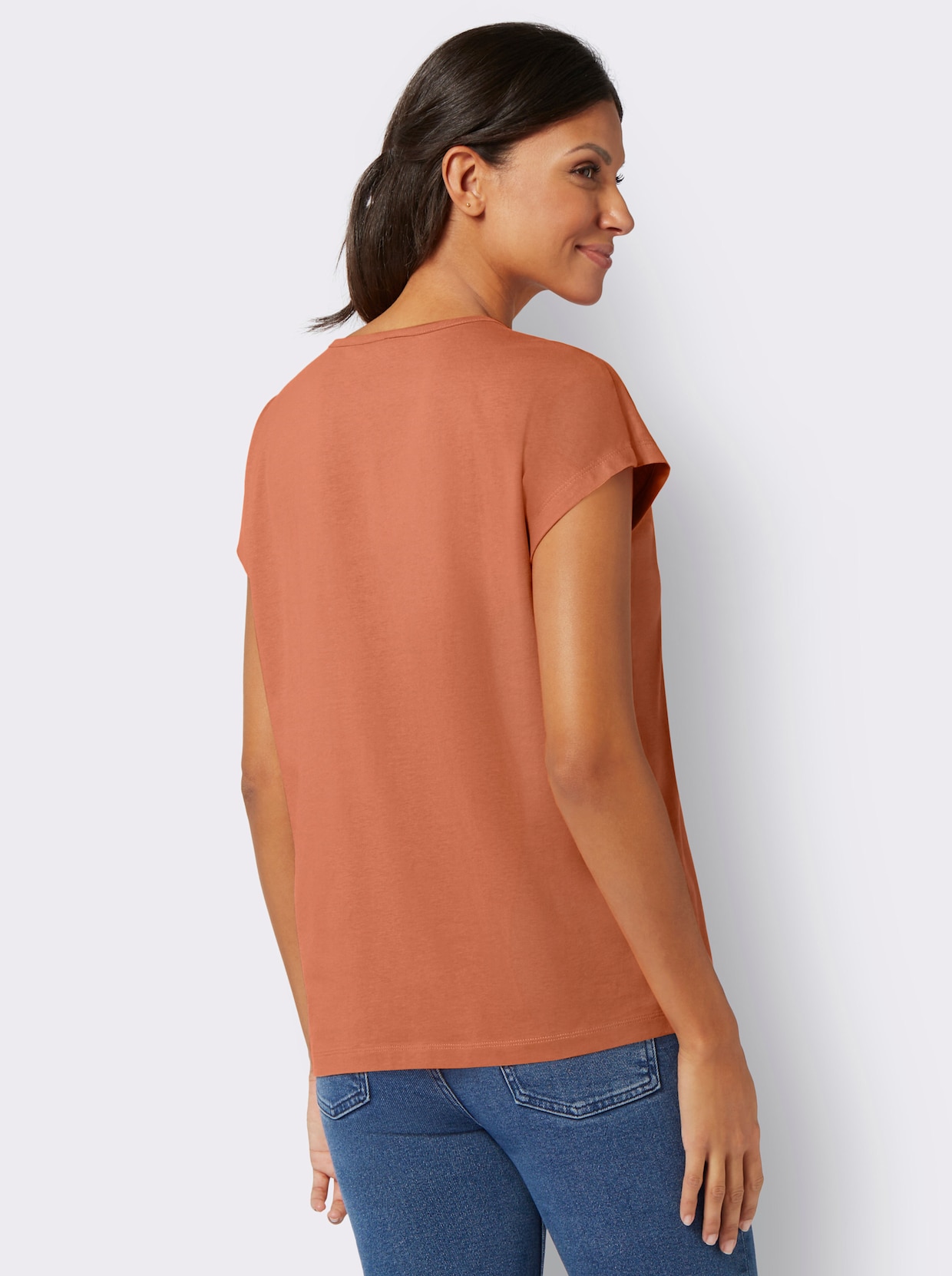 T-Shirt - papaya-silberfarben