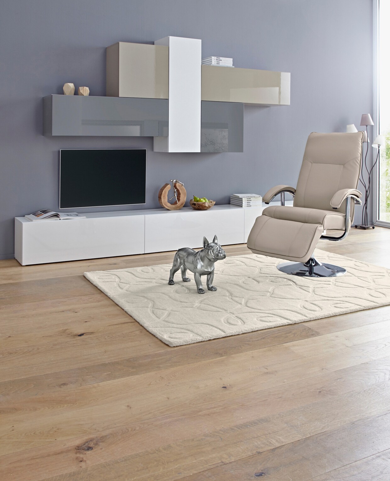 heine home Chien décoratif bouledogue - gris argenté