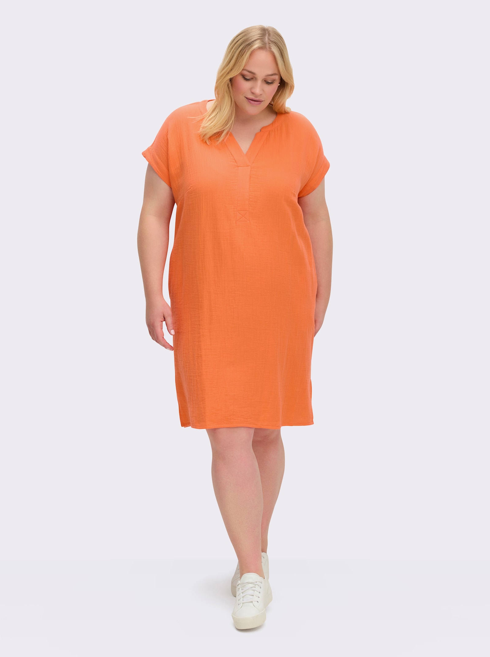 Sommerkleid in Musselin-Qualität - orange