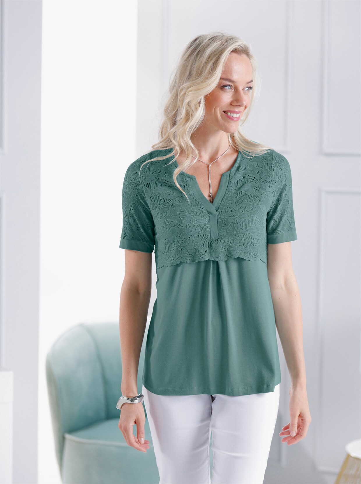 Kanten shirt - jade