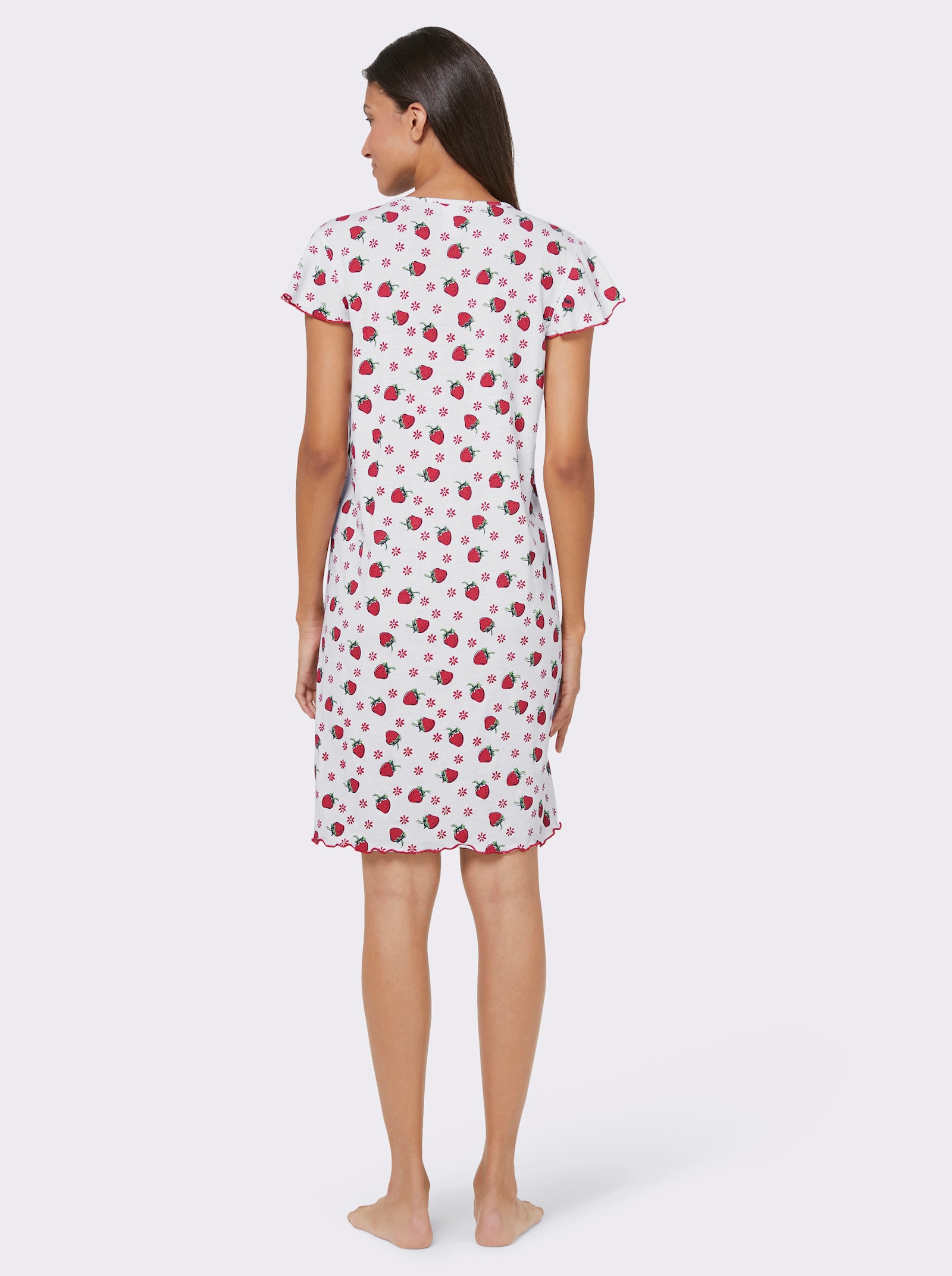 Nočná košeľa, krídl. rukávy, potlač - biela potlač