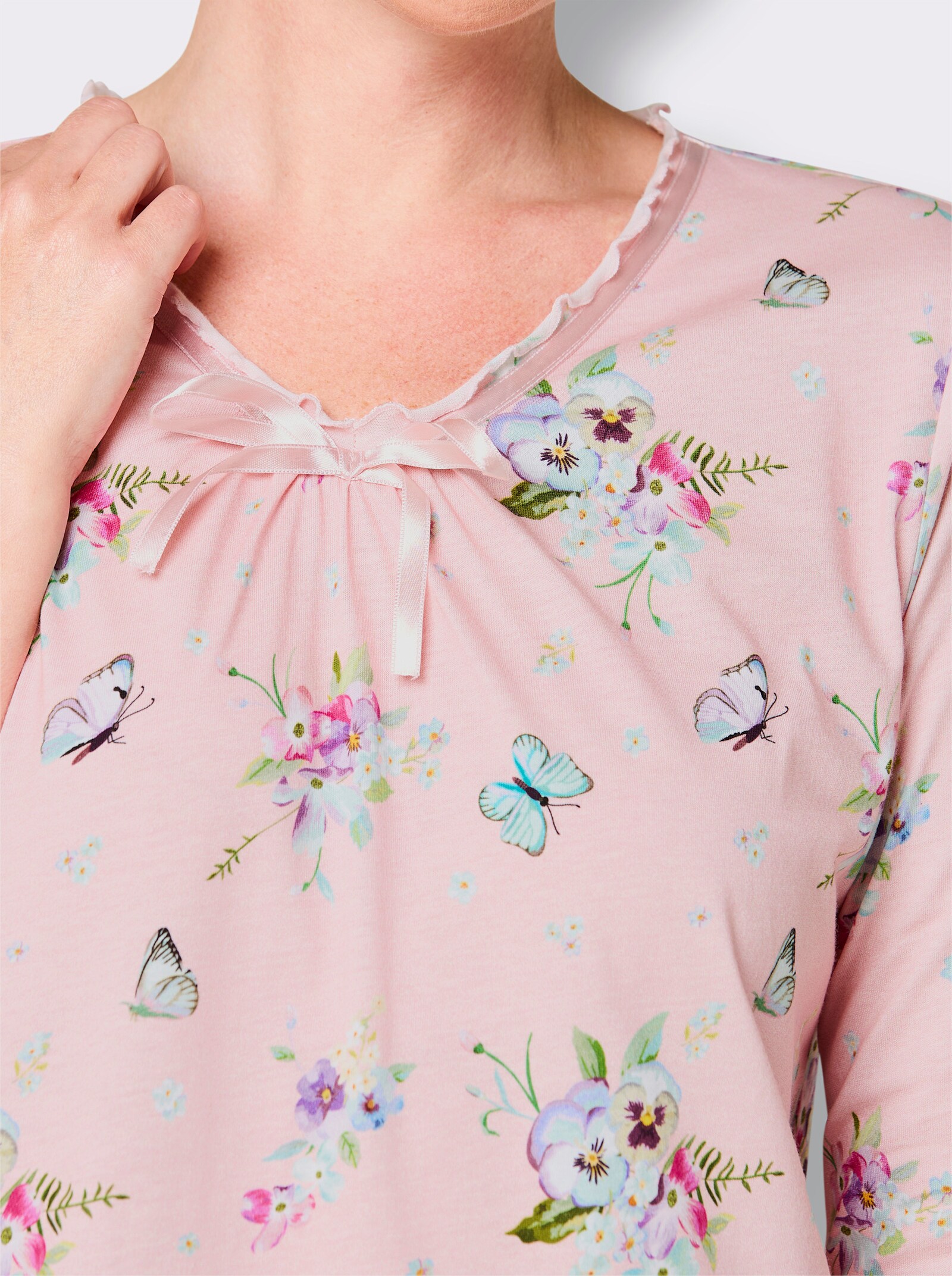 wäschepur Nachthemd - lichtroze bedrukt