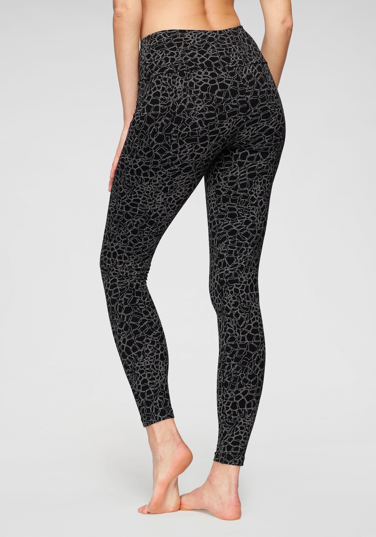 H.I.S Legging - noir imprimé, noir uni