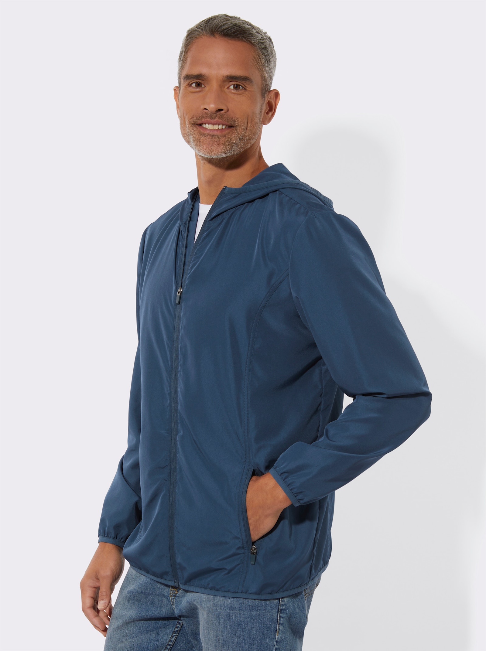 Nepromokavá bunda s kapucí - tmavěmodrá