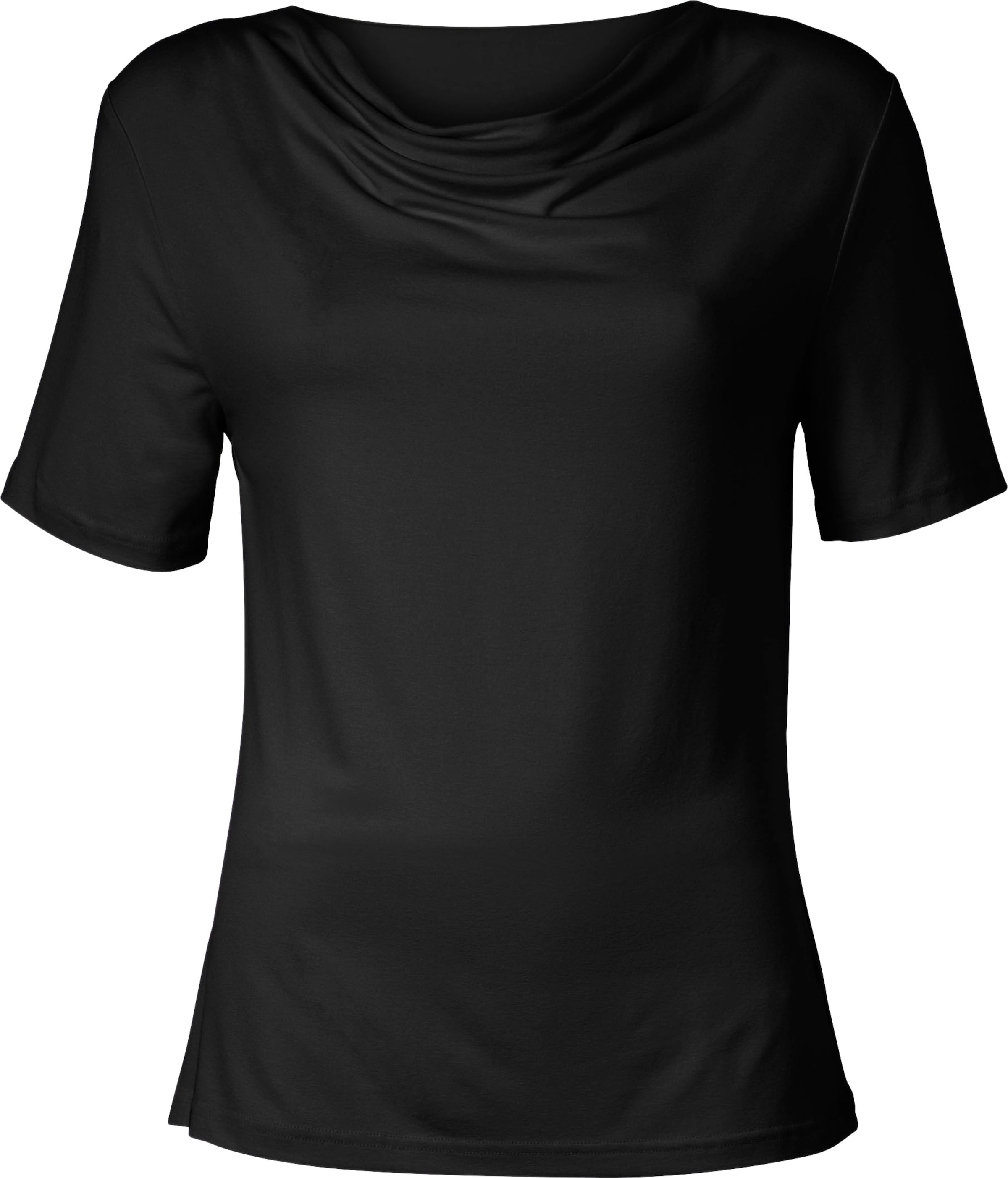 Mini SEHR günstig Kaufen-Wasserfallshirt in schwarz von heine. Wasserfallshirt in schwarz von heine <![CDATA[Blickfang bei diesem femininen Shirt ist der fließende Wasserfall-Ausschnitt. Eingesetzte kurze Ärmel für eine tolle Passform. Sehr trageangenehme Viskose-Stretch-Misch