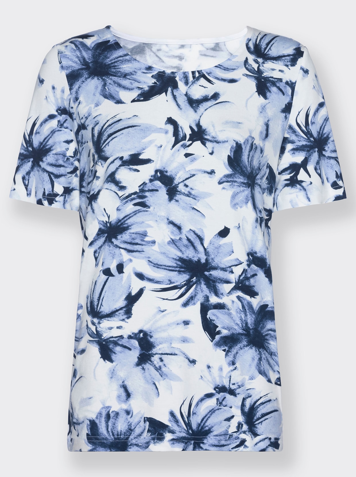 Shirt met print - wit/lichtblauw bedrukt