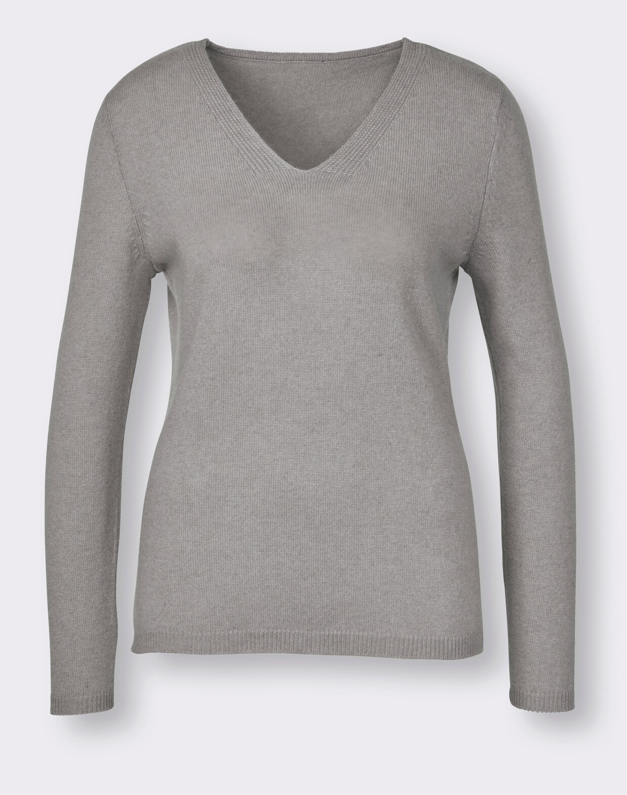 CREATION L PREMIUM Kaschmir-Pullover - grau-meliert