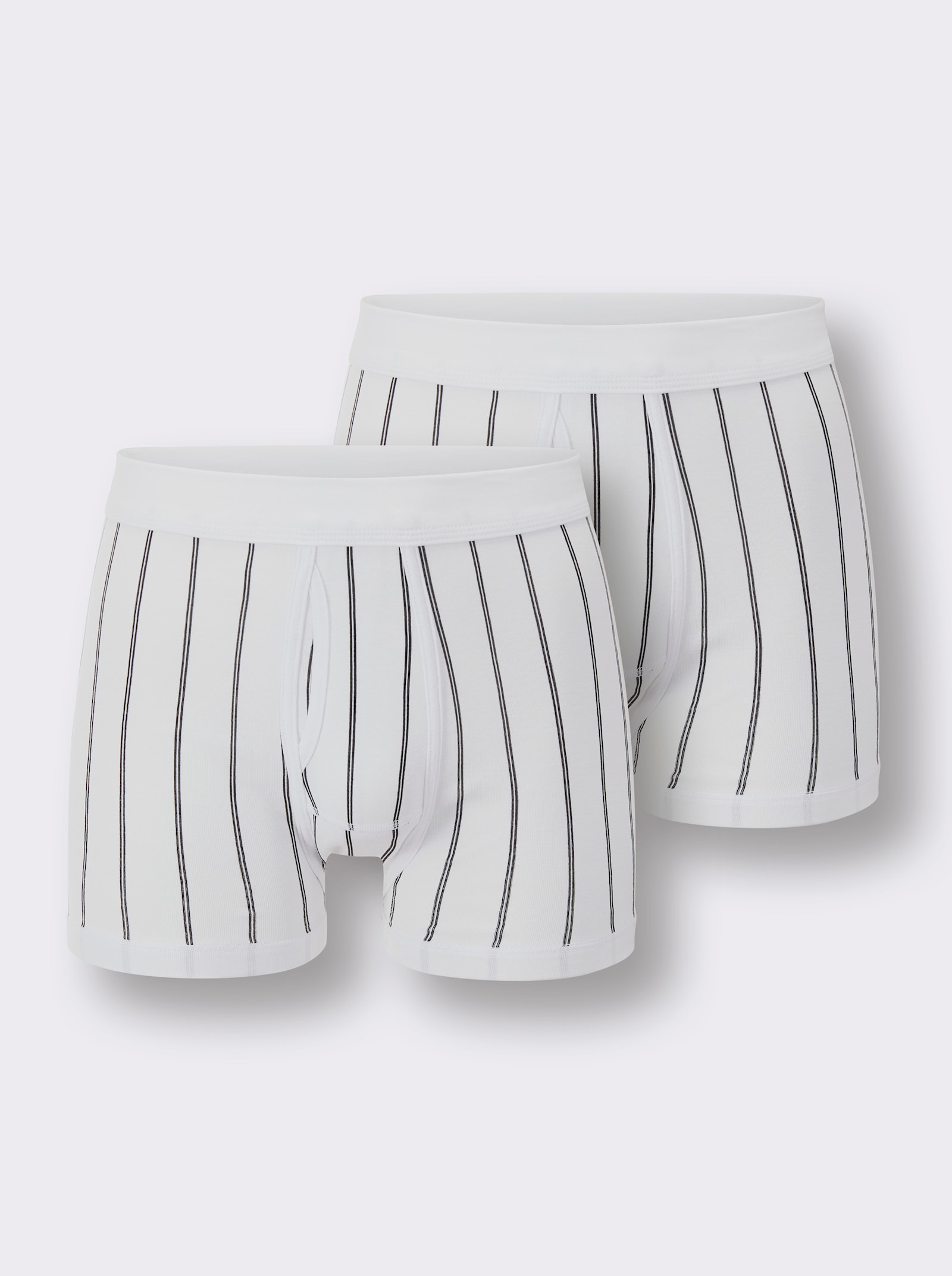 wäschepur men Hose kurz - weiss-gestreift