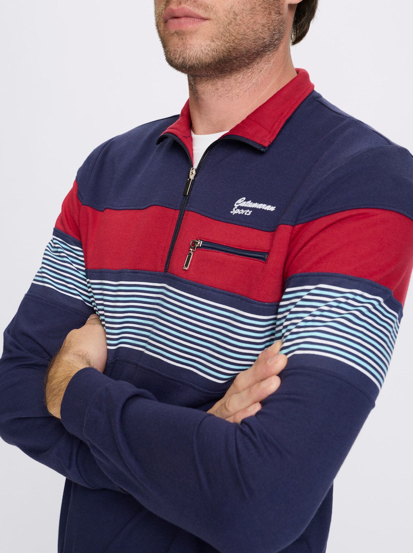 Catamaran Sports Sweatshirt met elastische boordjes - marine