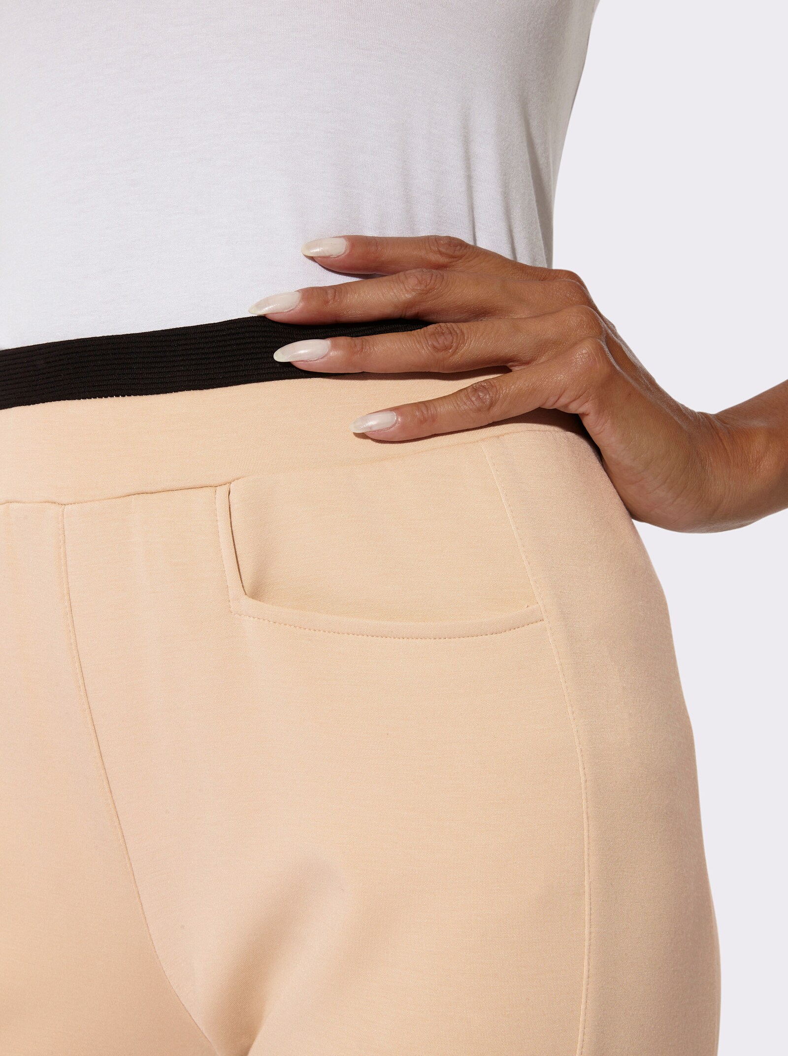 Jogg Pants mit Zier-Reißverschlüssen - sand