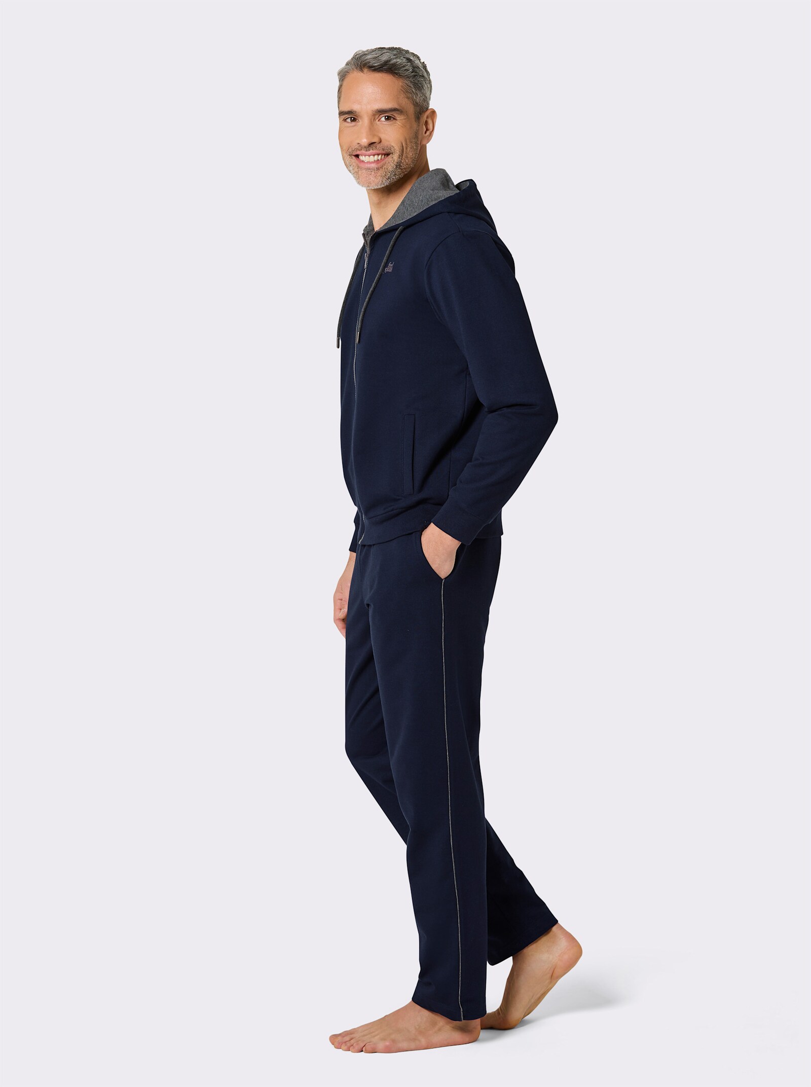 feel good Hausanzug - marine-anthrazit-meliert