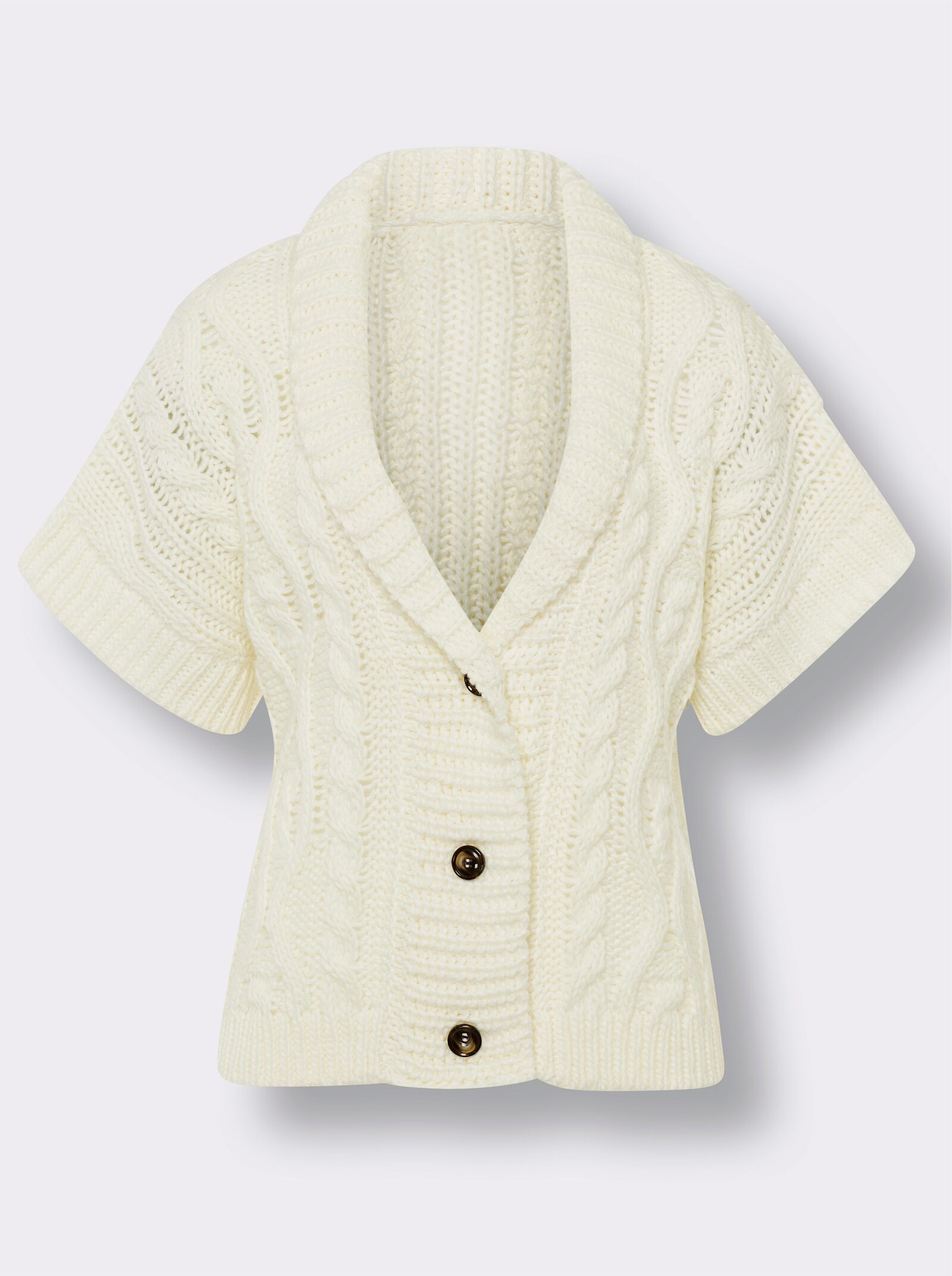 heine Strickjacke mit Zopfmuster - ecru