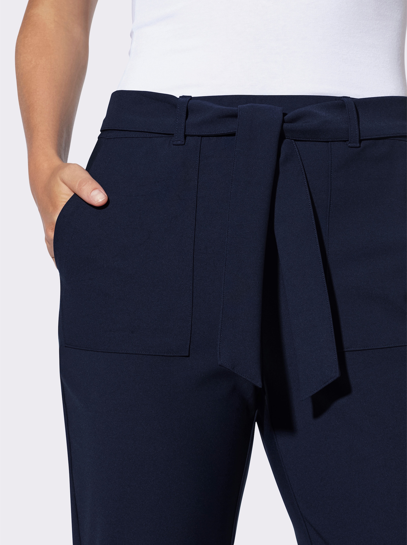 heine Schlupfhose mit Bindegürtel - marine