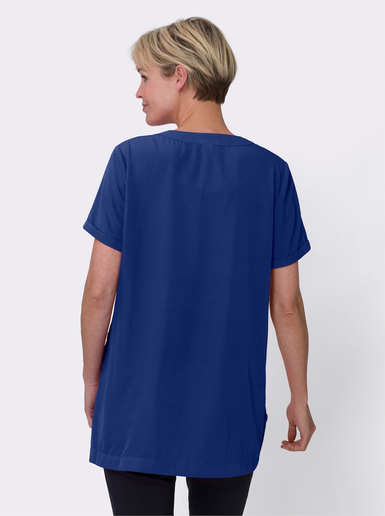 Longline blouse - koningsblauw