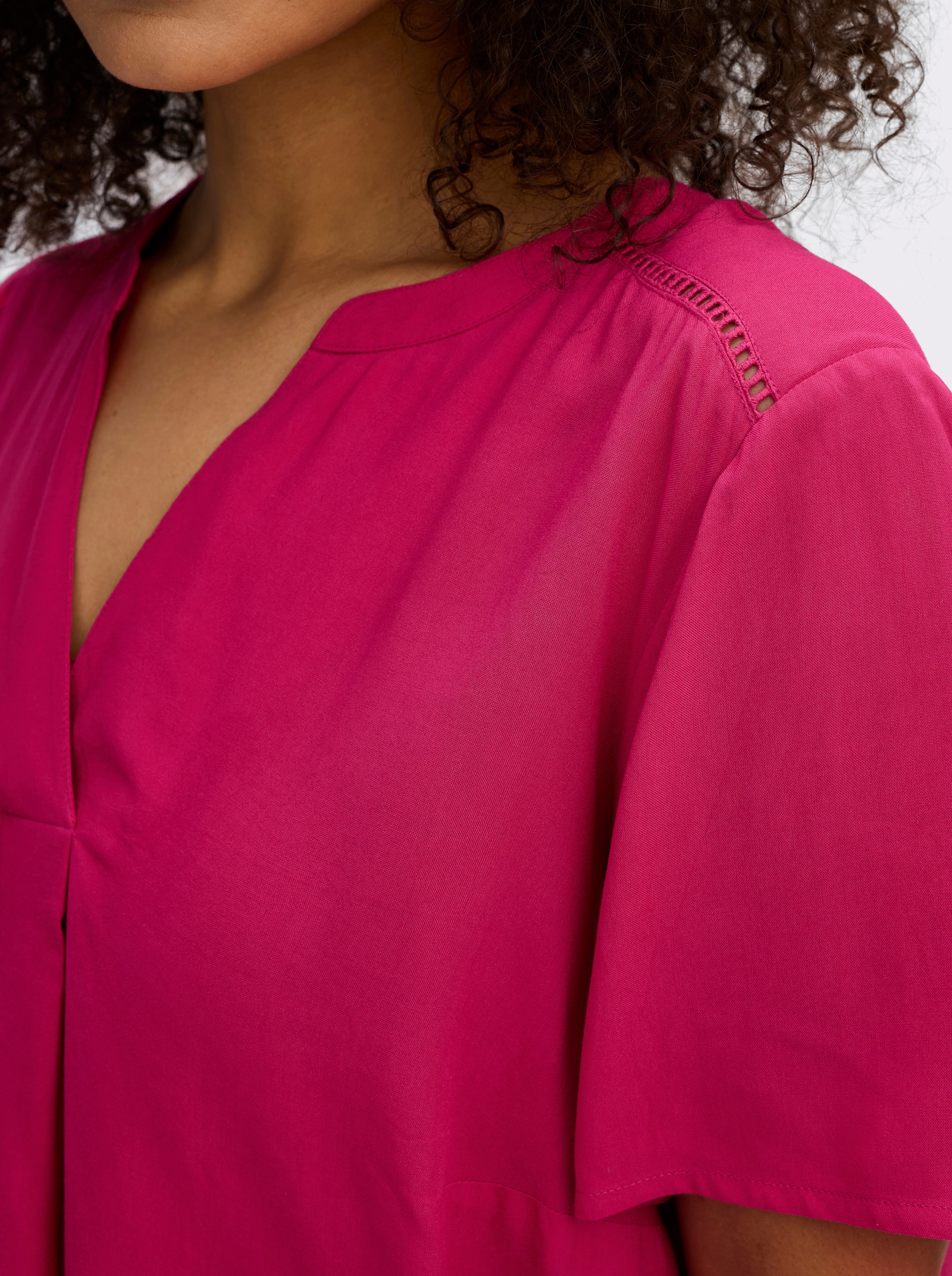 sheego Tunika mit Spitze - pink