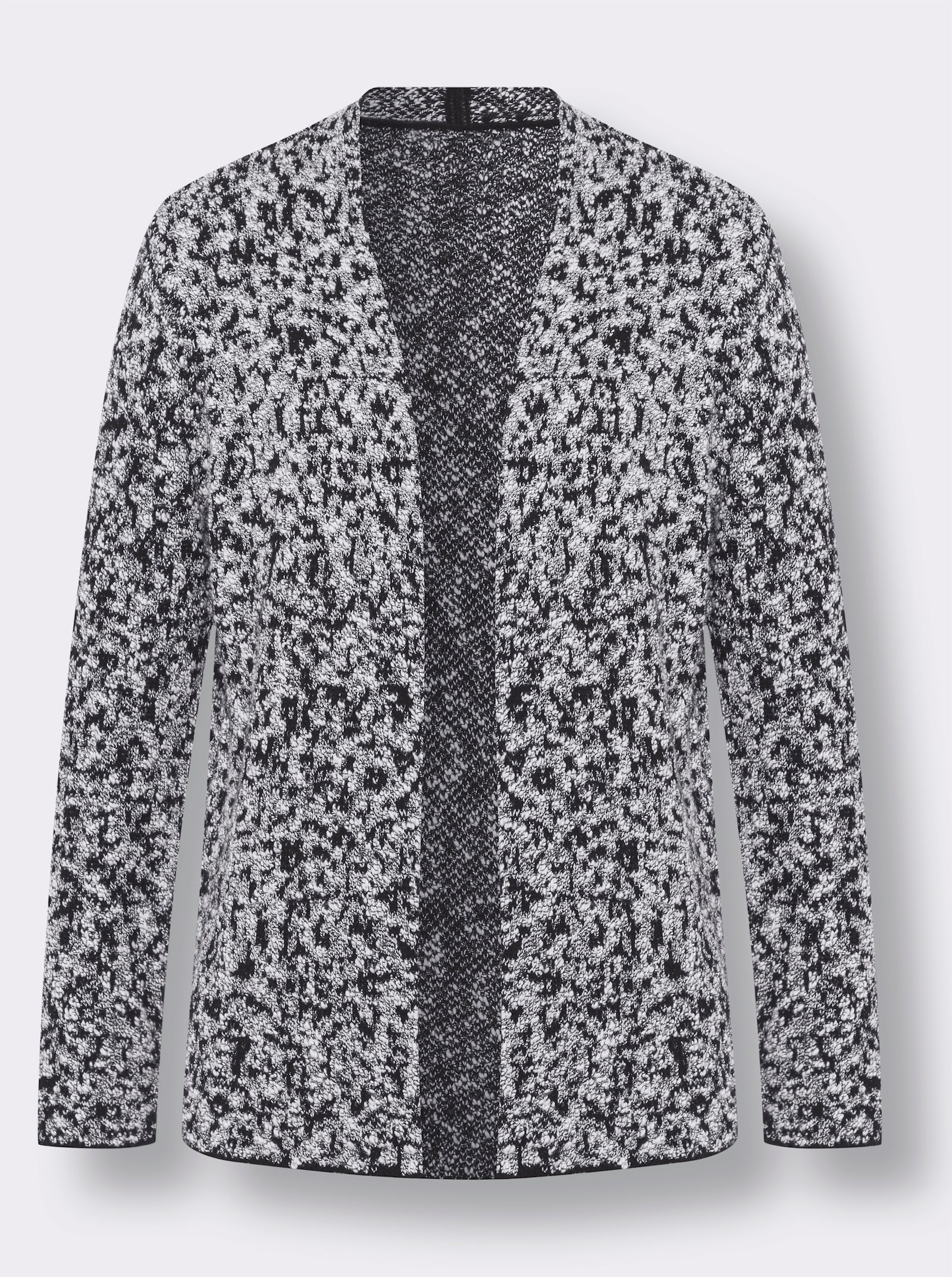 heine Vest in gemêleerde look - zwart/ecru gedessineerd