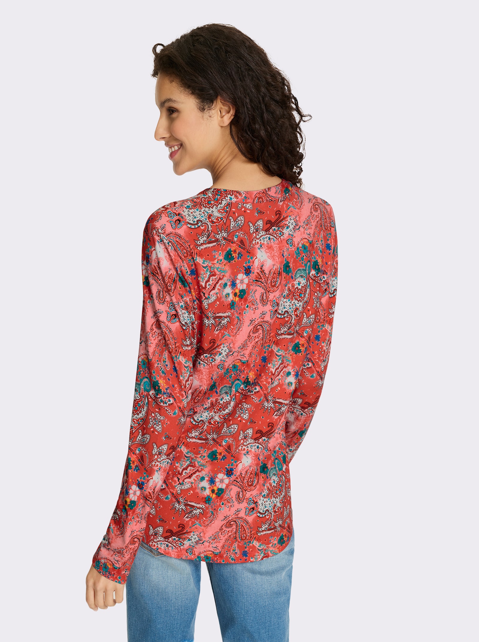 heine Blusenshirt mit Paisley-Print - erdbeere-bedruckt