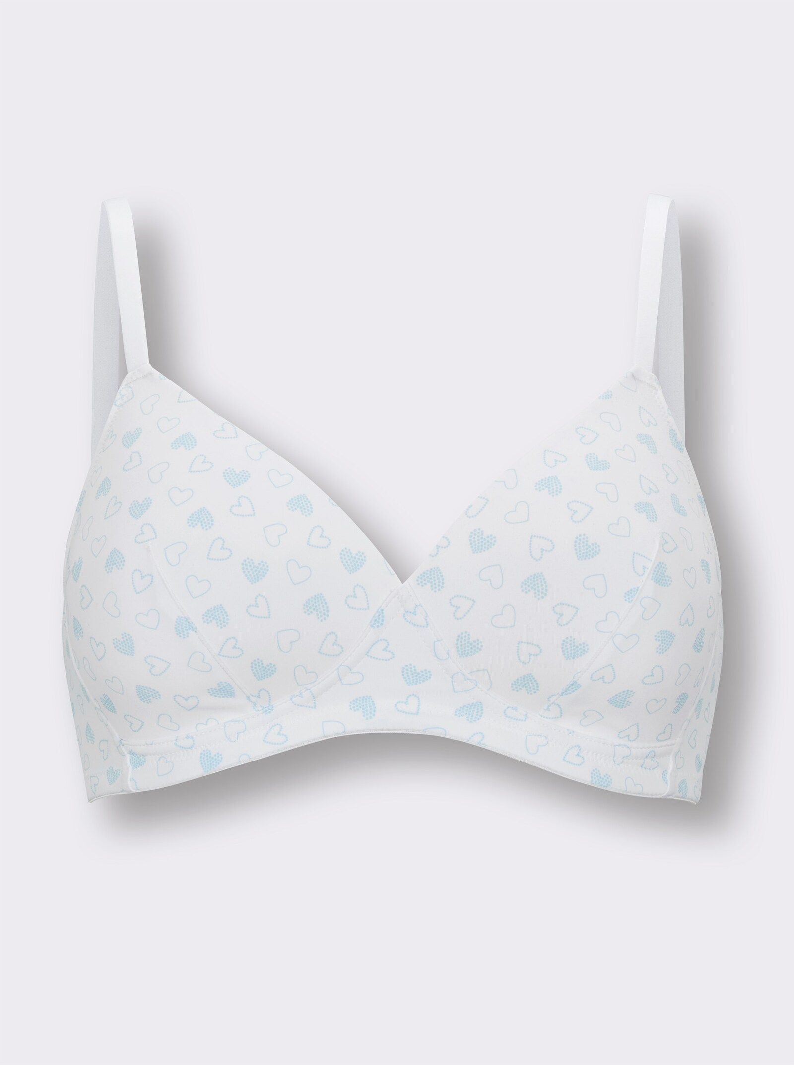 Schalen-BH ohne Bügel mit wattierten Komfortträgern - weiß-mint