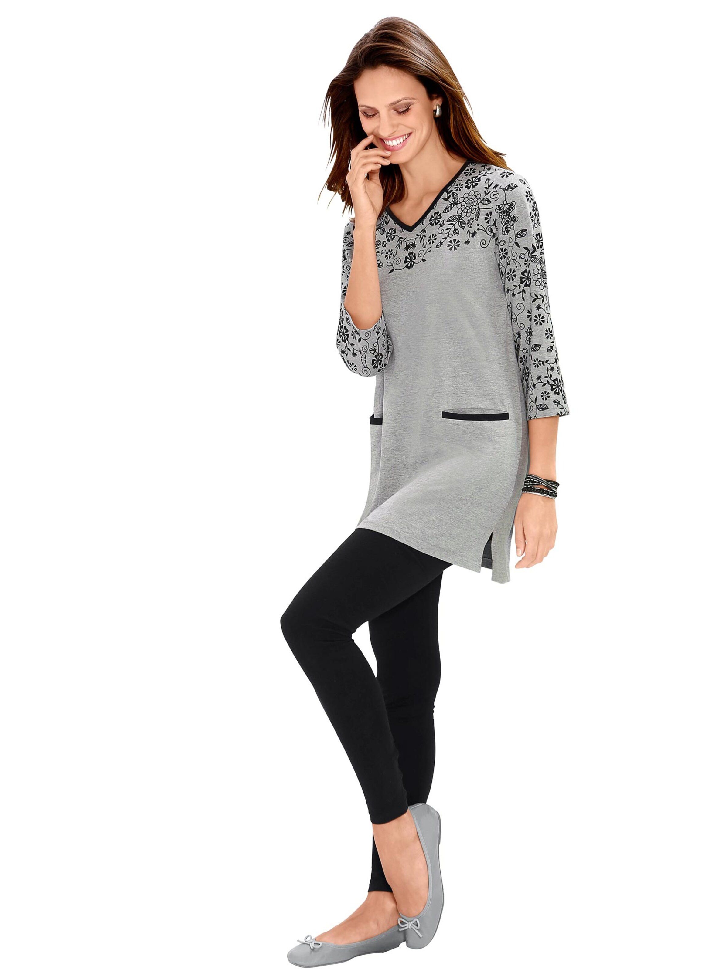 Longshirt - grau-meliert