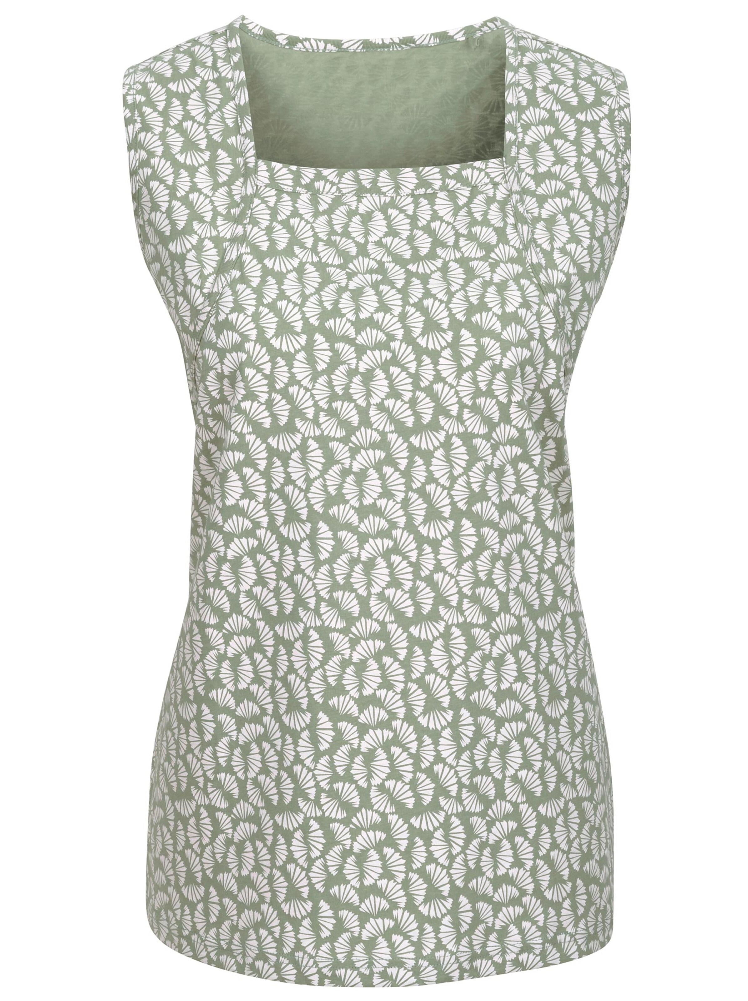 Shirttop - oliv-gemustert