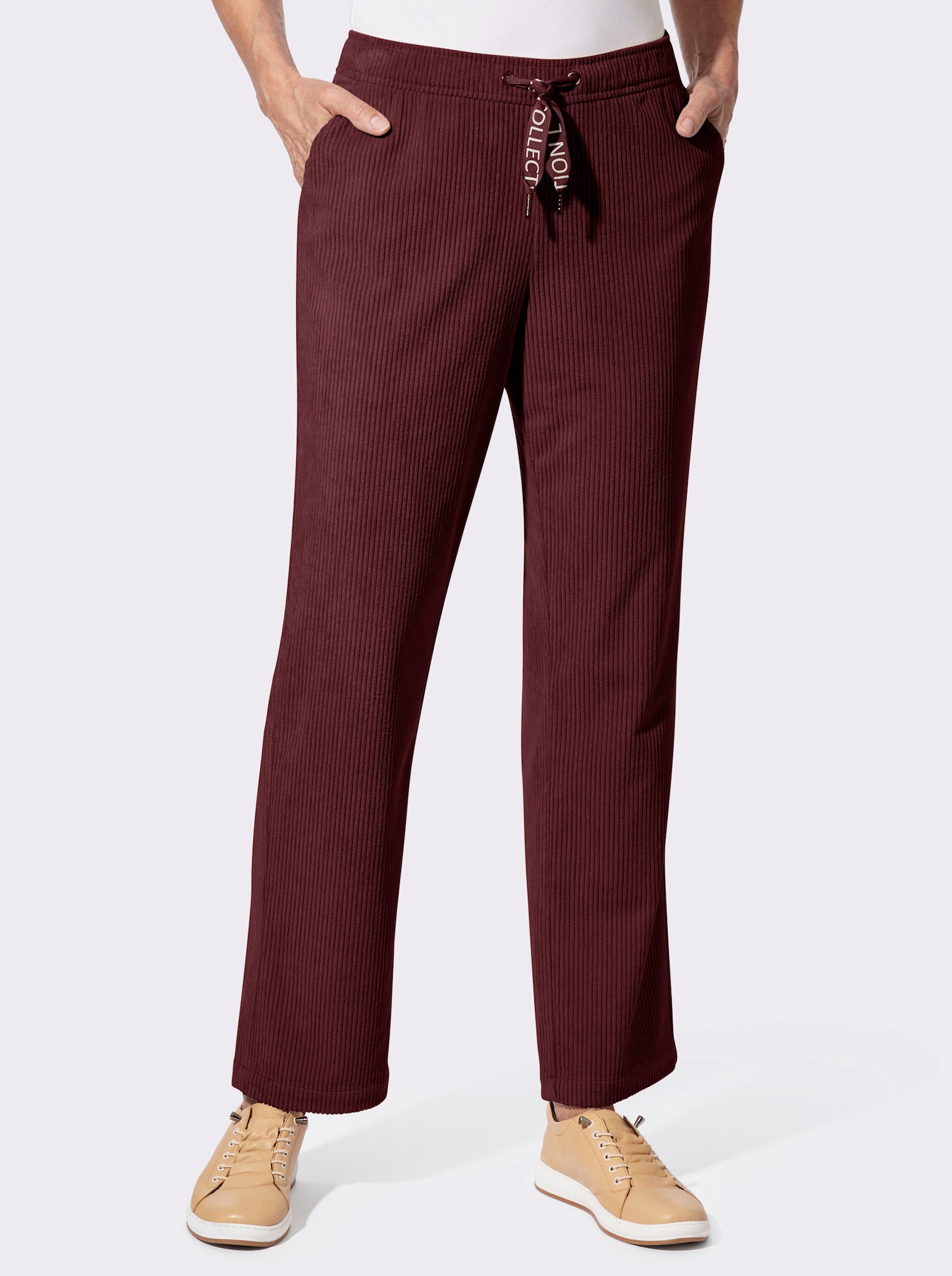 Cordhose mit Rundum-Dehnbund - bordeaux