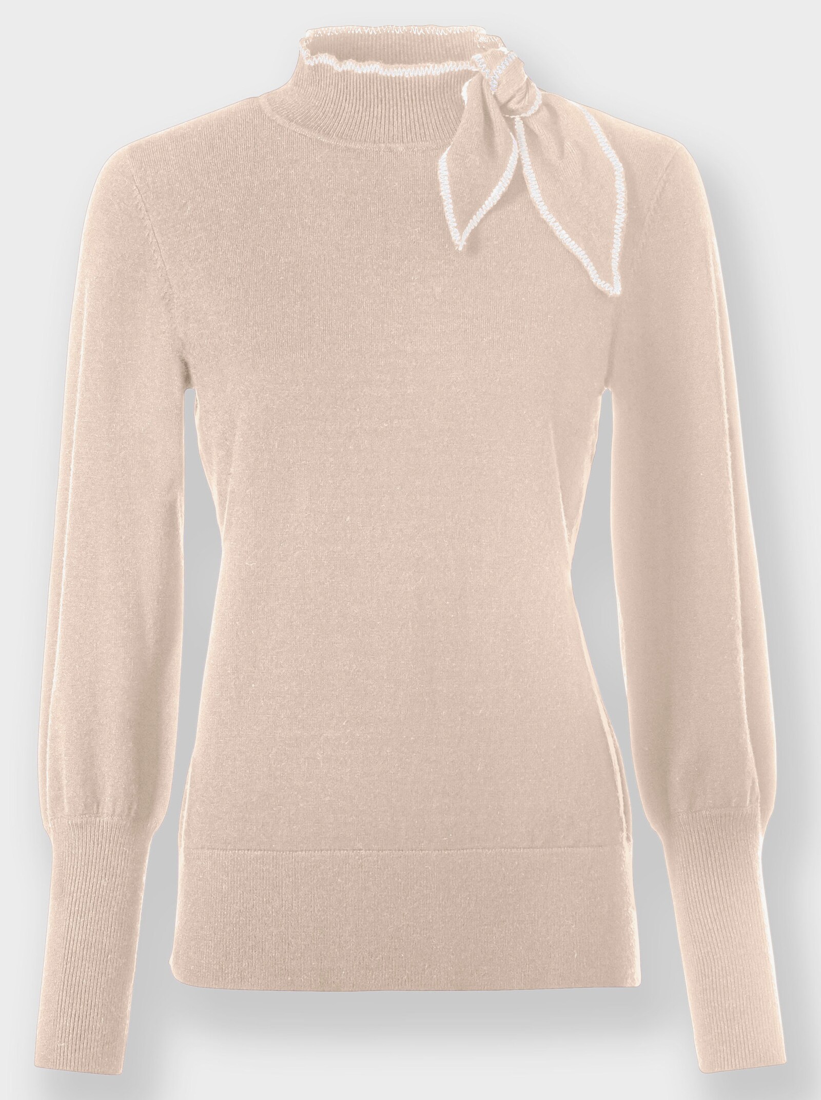 heine Stehkragenpullover mit seitlicher Schluppe - elfenbein